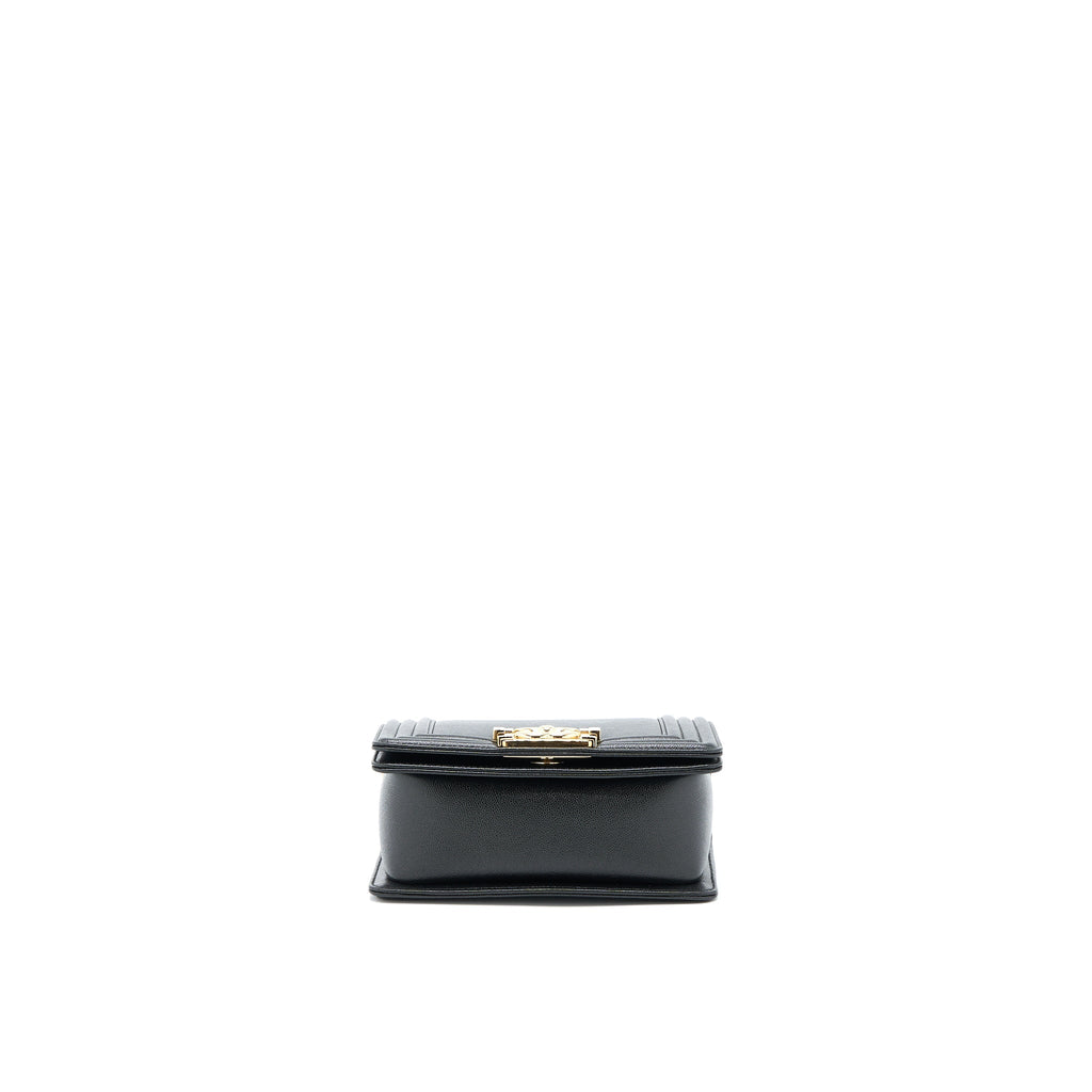 CHANEL MINI BOY BAG CALFSKIN BLACK LGHW (MICROCHIP)