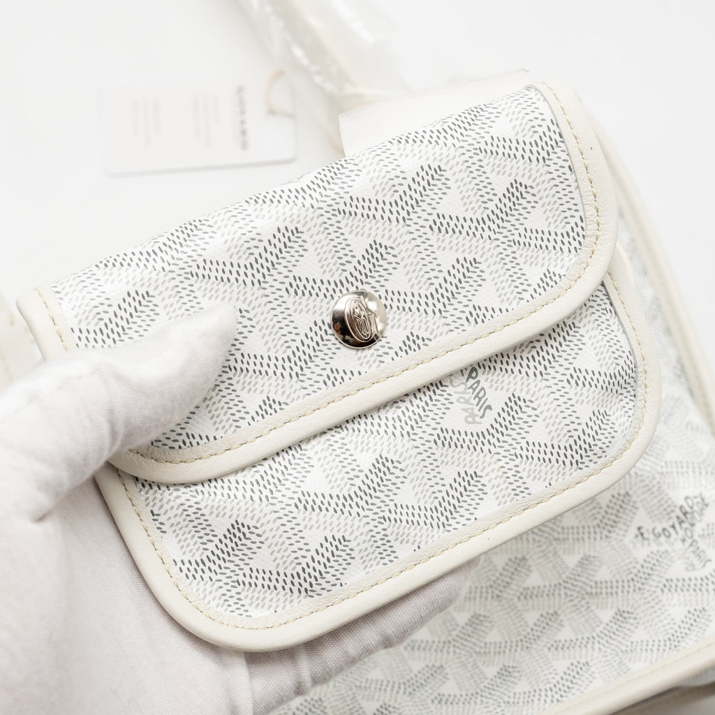 GOYARD MINI ANJOU TOTE BAG GOYARDINE CANVAS/LEATHER WHITE SHW