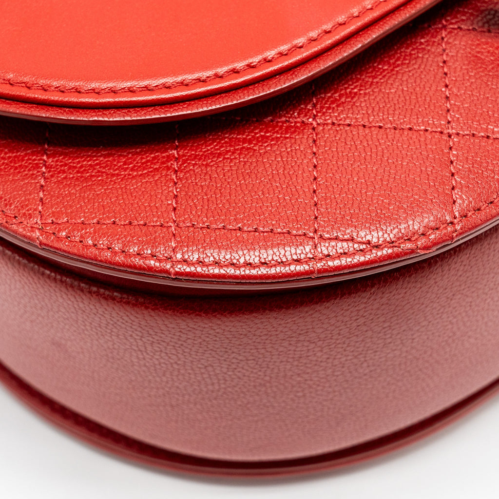 CHANEL MEDIUM COCO CURVE FLAP BAG CALFSKIN RED GHW