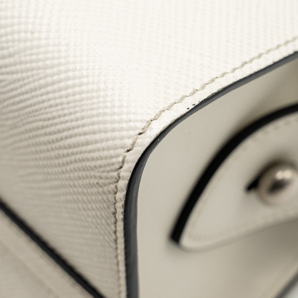 PRADA SAFFIANO MONOCHROME BAG WHITE SHW