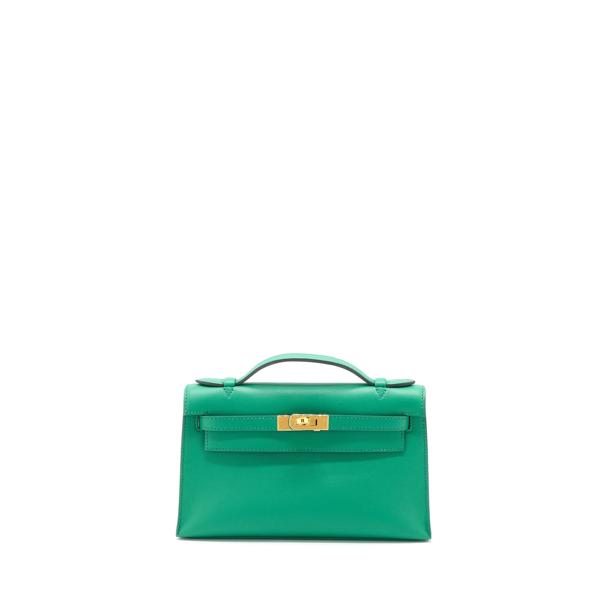 HERMES KELLY POCHETTE SWIFT U4 VERT VERTIGO GHW