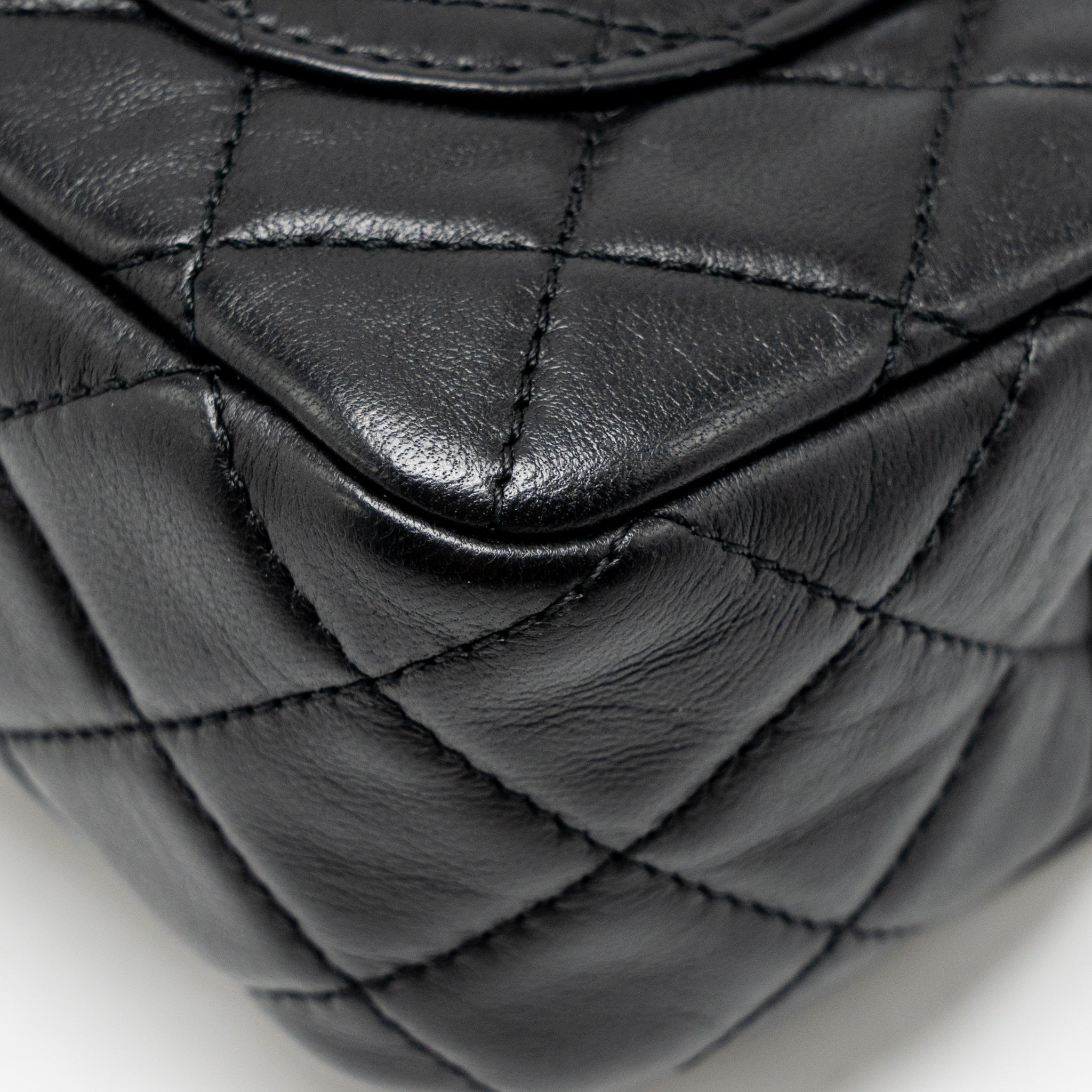 CHANEL PEARL CRUSH MINI RECTANGULAR FLAP BAG LAMBSKIN BLACK GHW (MICROCHIP)