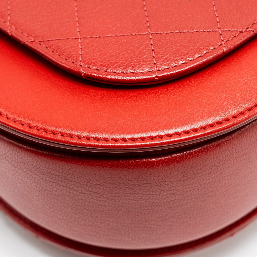 CHANEL MEDIUM COCO CURVE FLAP BAG CALFSKIN RED GHW