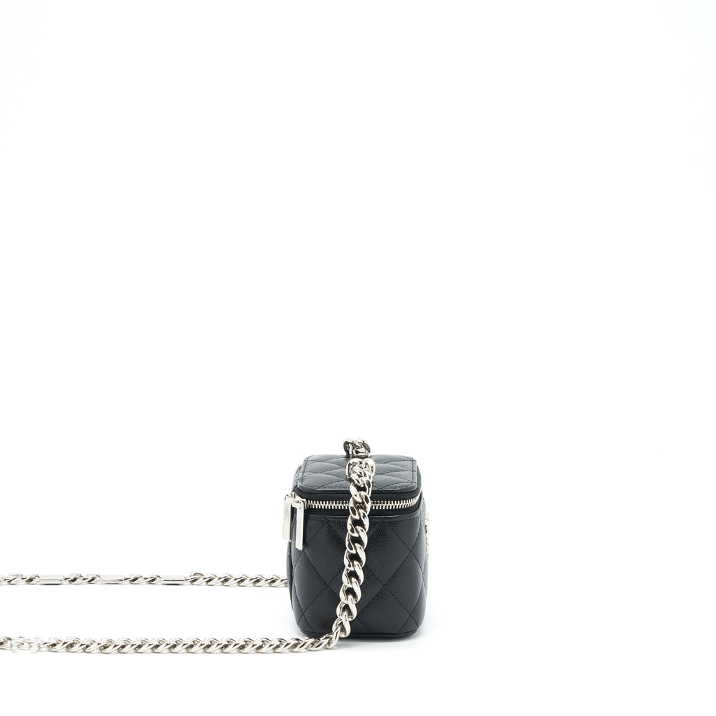 CHANEL 22S MINI VANITY WITH COCO GIANT CHAIN CAVIAR BLACK SHW