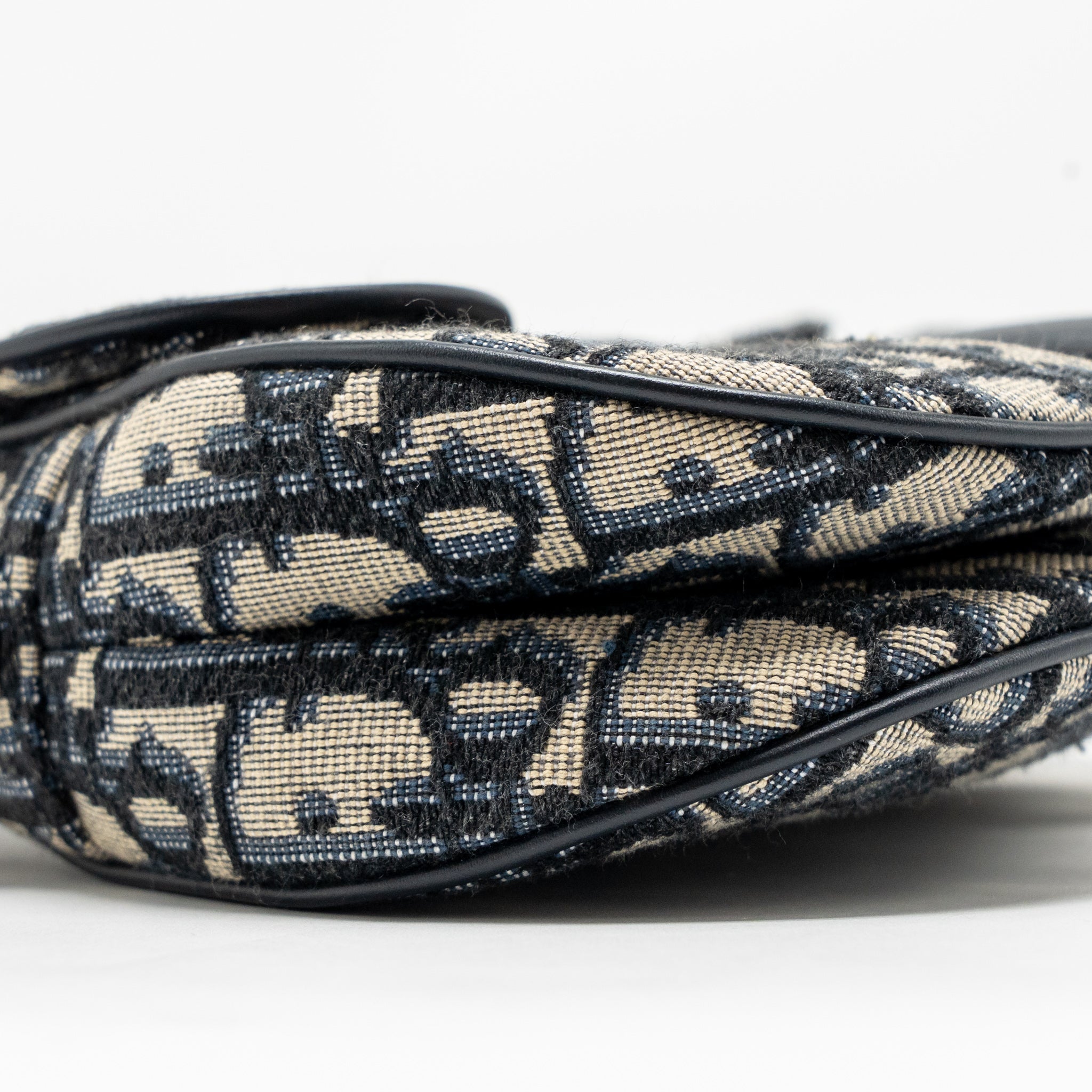 DIOR MINI SADDLE BAG BLUE OBLIQUE JACQUARD CANVAS GHW