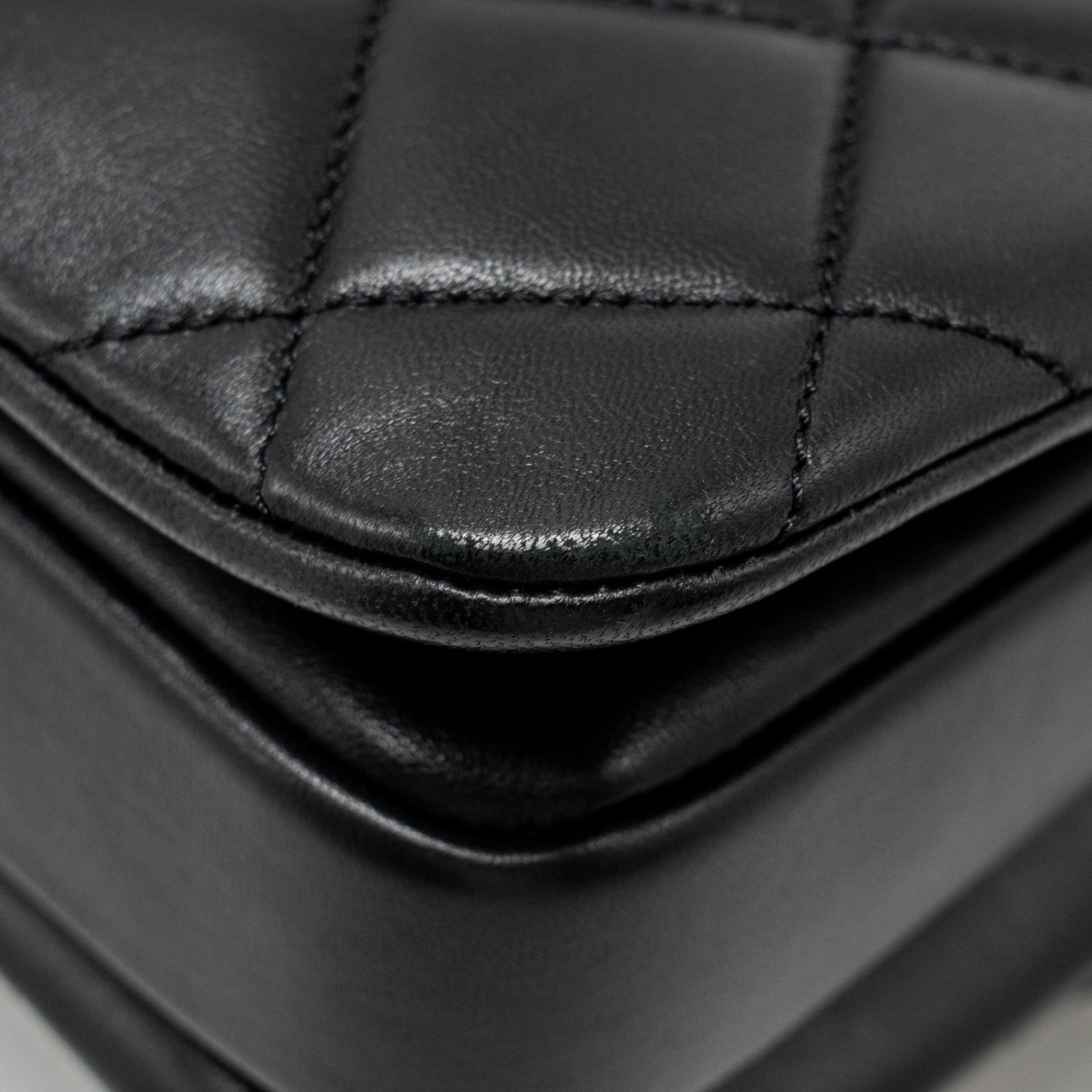 CHANEL TOP HANDLE TRENDY CC FLAP BAG LAMBSKIN BLACK LGHW