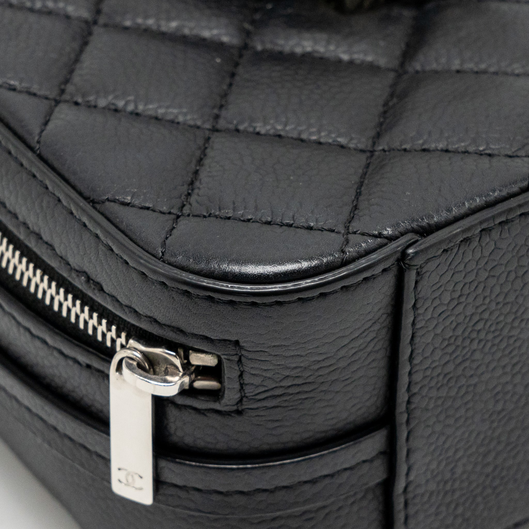 CHANEL QUILTED MINI VANITY BAG CAVIAR BLACK SHW