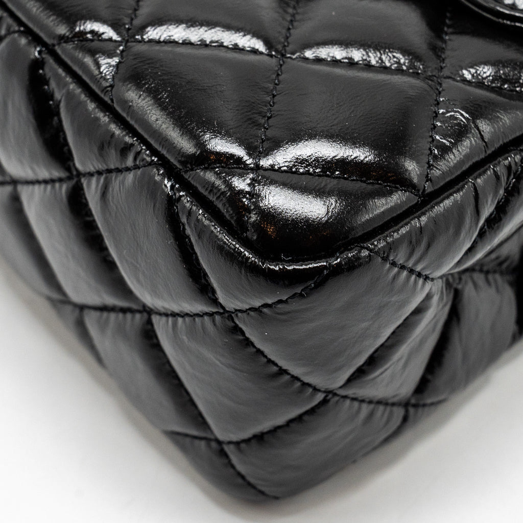 CHANEL 23C HOBO BAG SHINY CALFSKIN BLACK BRUSHED GHW (MICROCHIP)