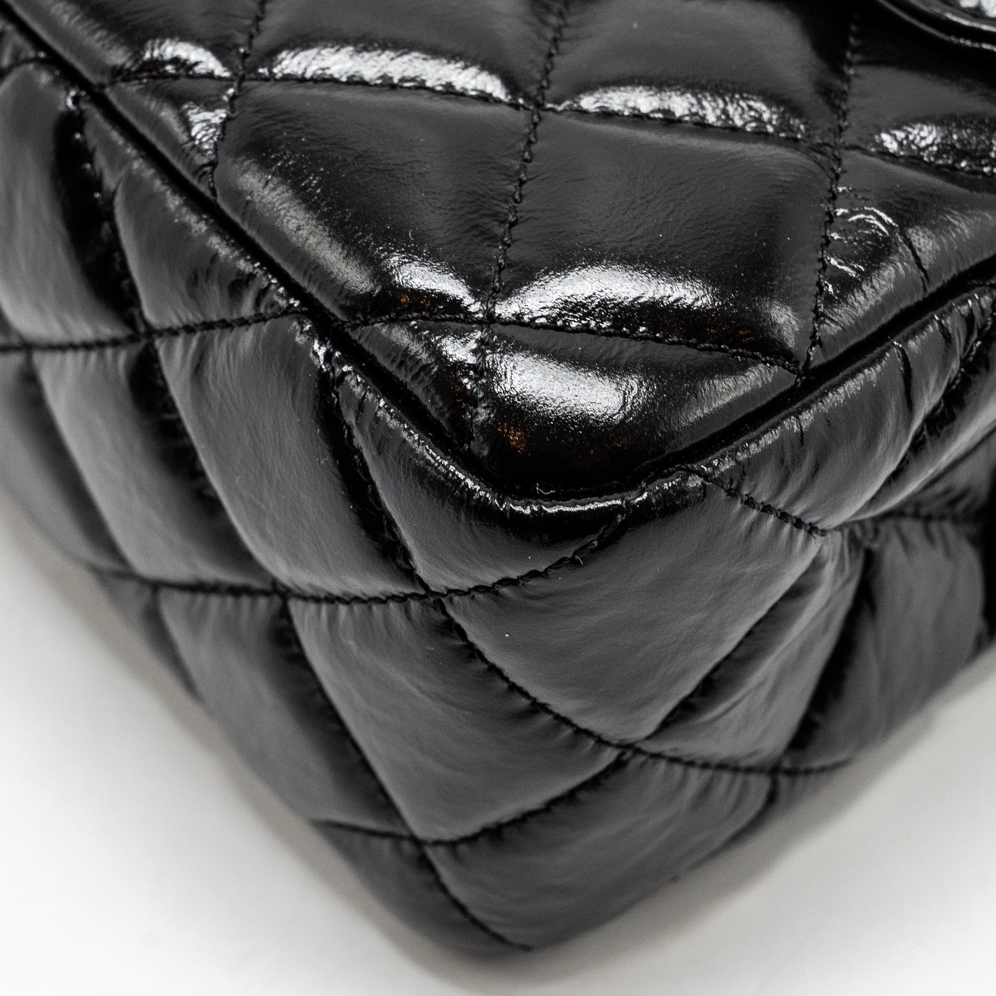 CHANEL 23C HOBO BAG SHINY CALFSKIN BLACK BRUSHED GHW (MICROCHIP)