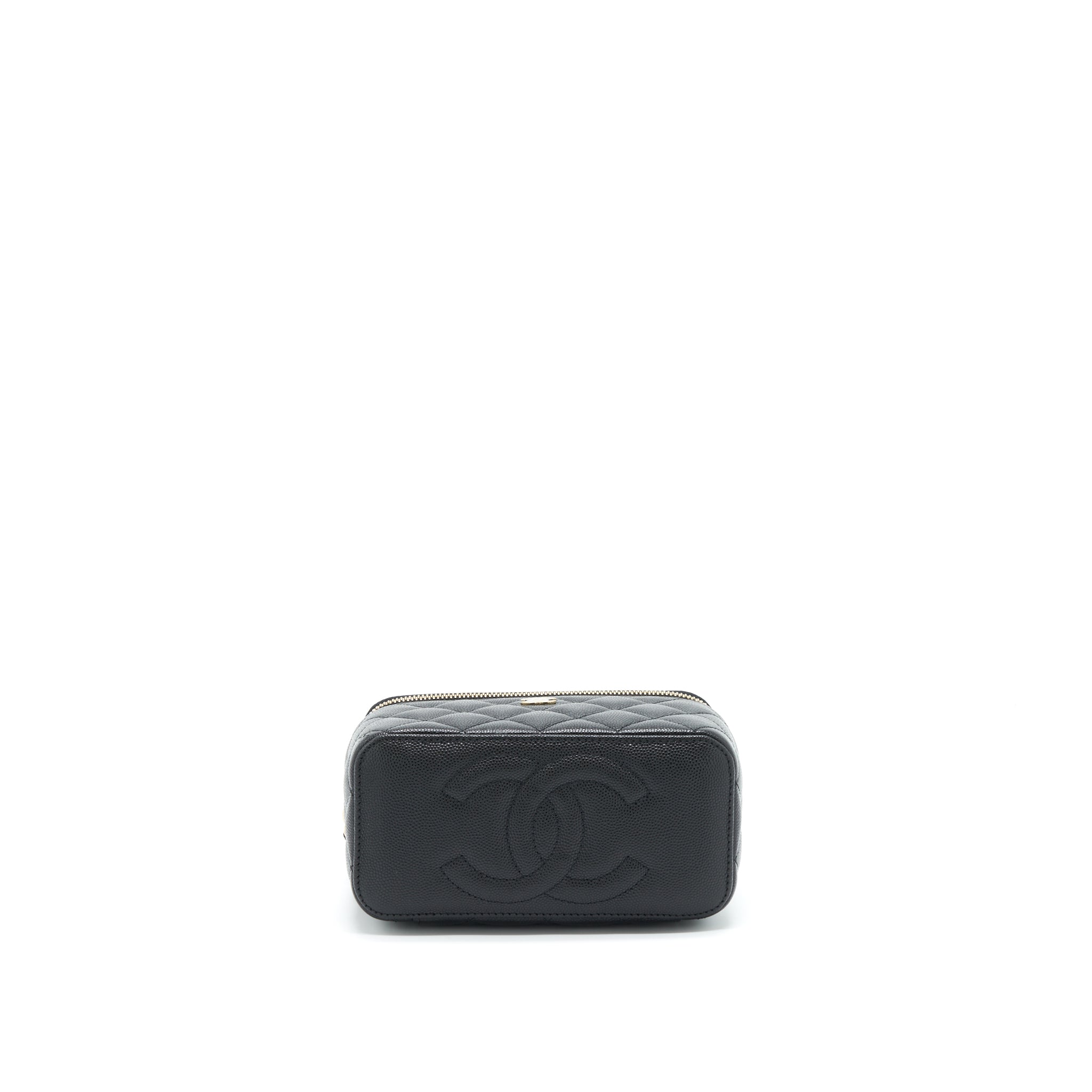 CHANEL 22S LONG VANITY WITH CHAIN CAVIAR BLACK LGHW