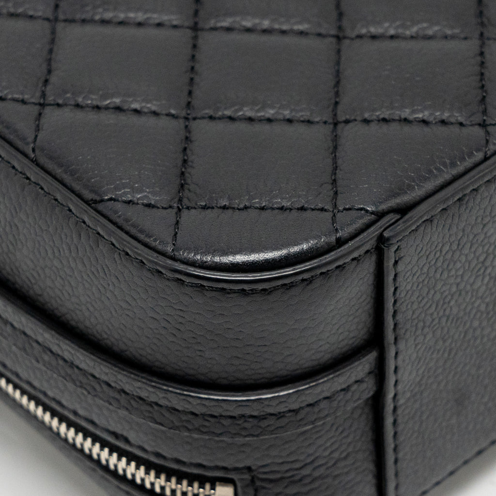 CHANEL QUILTED MINI VANITY BAG CAVIAR BLACK SHW