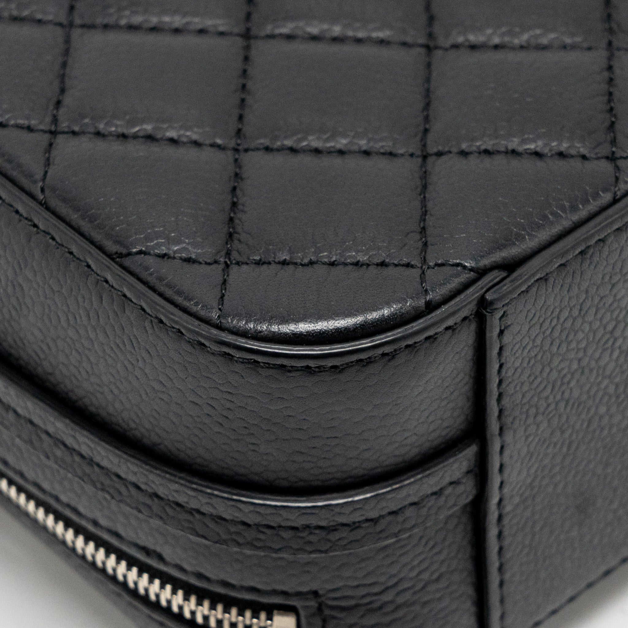 CHANEL QUILTED MINI VANITY BAG CAVIAR BLACK SHW