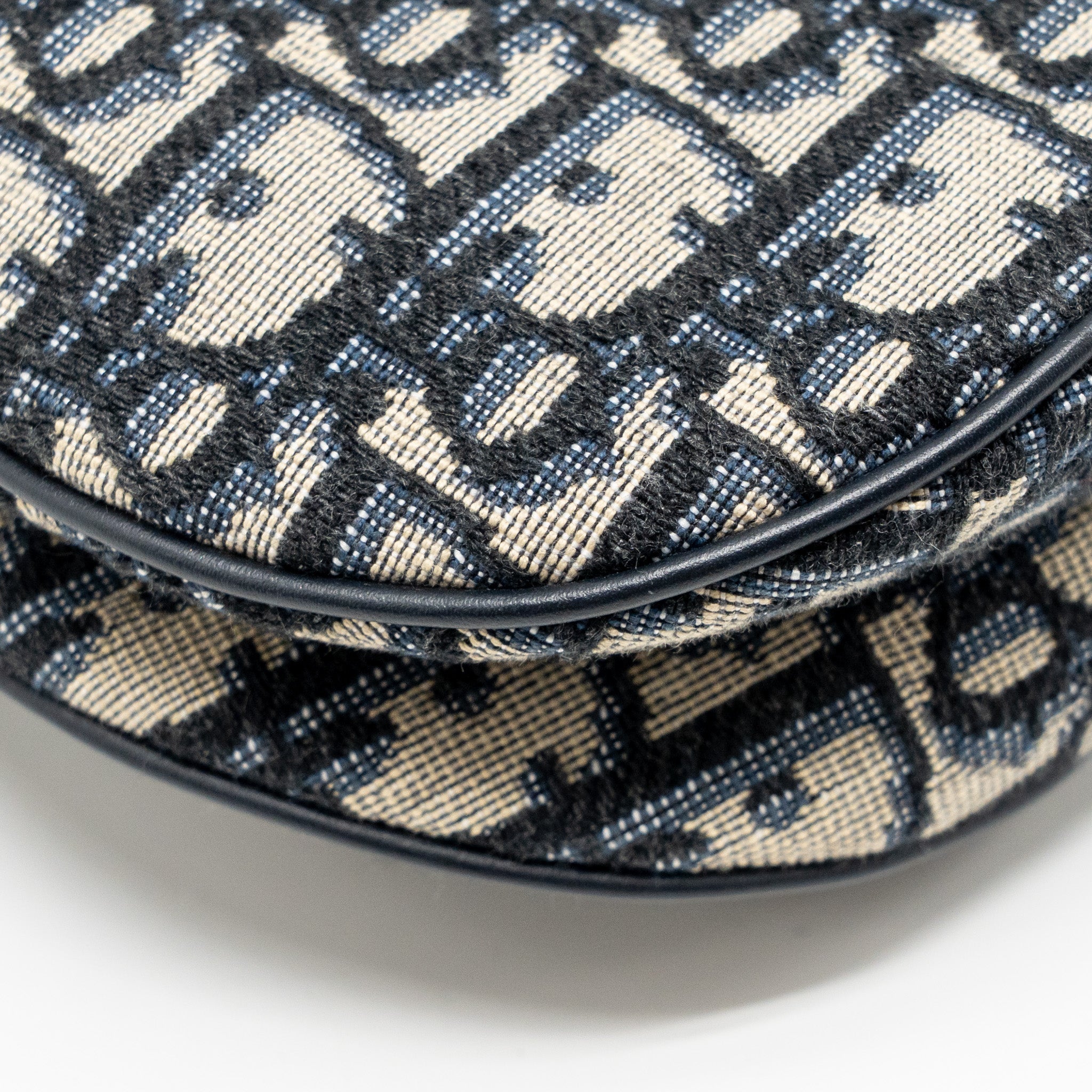 DIOR MINI SADDLE BAG BLUE OBLIQUE JACQUARD CANVAS GHW