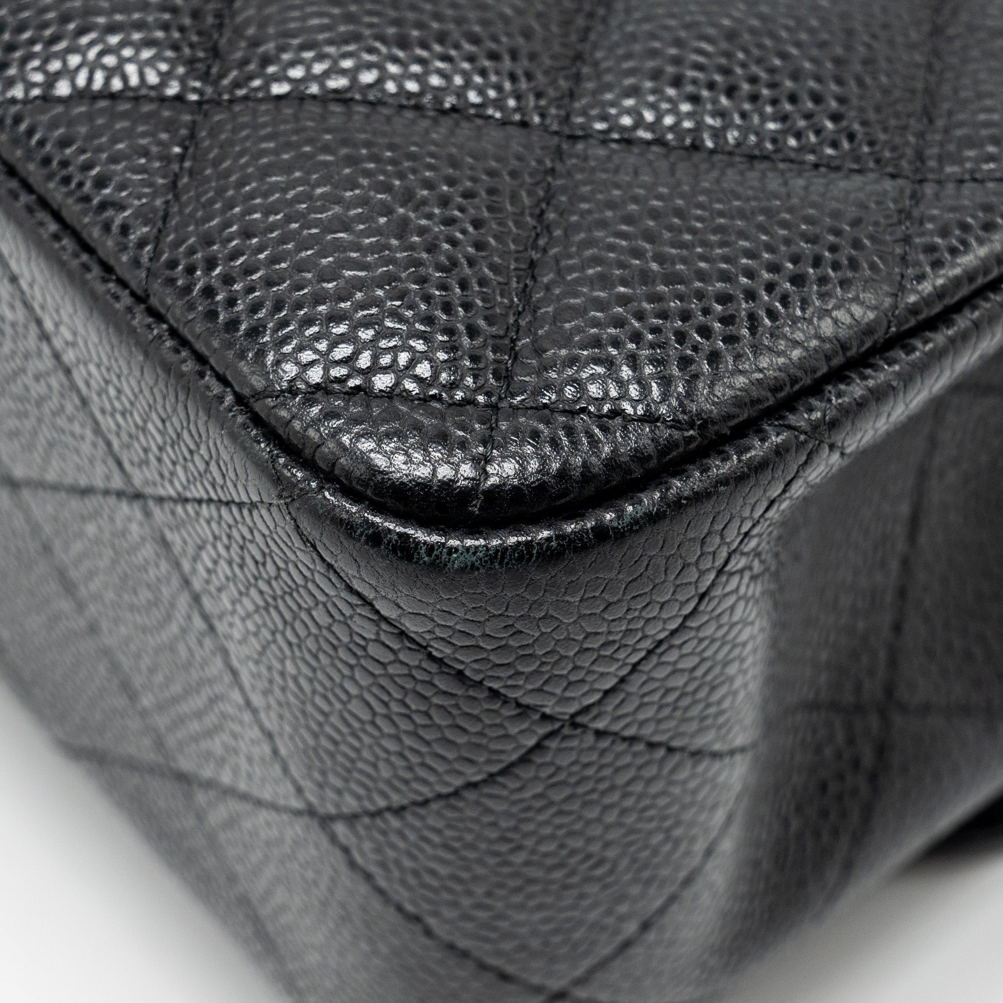 CHANEL JUMBO CLASSIC DOUBLE FLAP BAG CAVIAR BLACK SHW