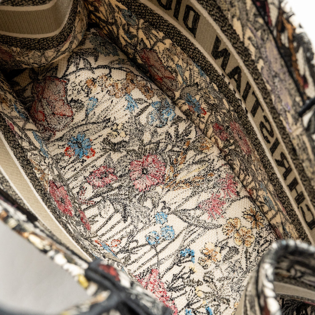 DIOR MEDIUM DIOR BOOK TOTE MILLE FLEURS EMBROIDERY MULTICOLOUR