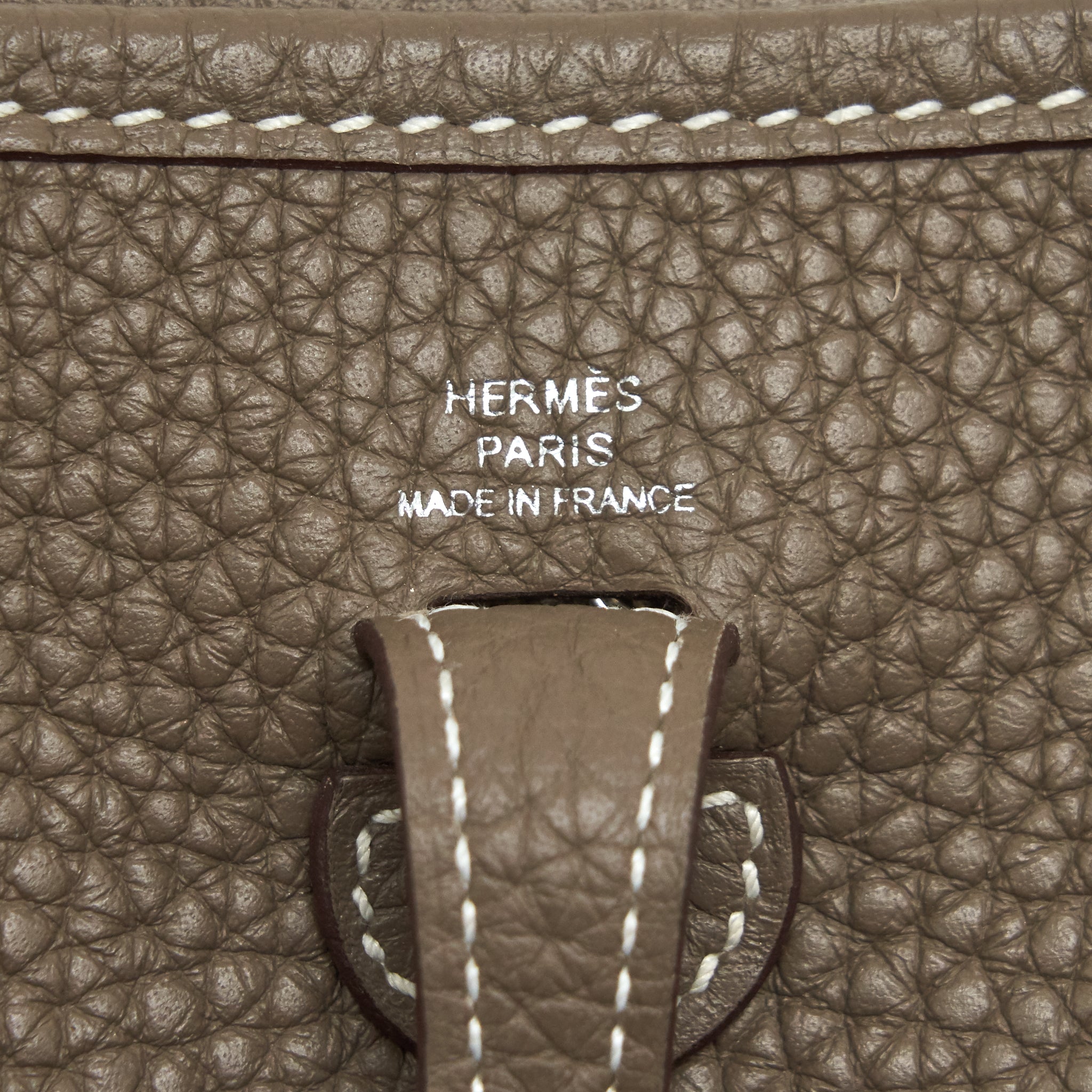 HERMES MINI EVELYNE ETOUPE WITH BLUE NUIT STRAP SHW