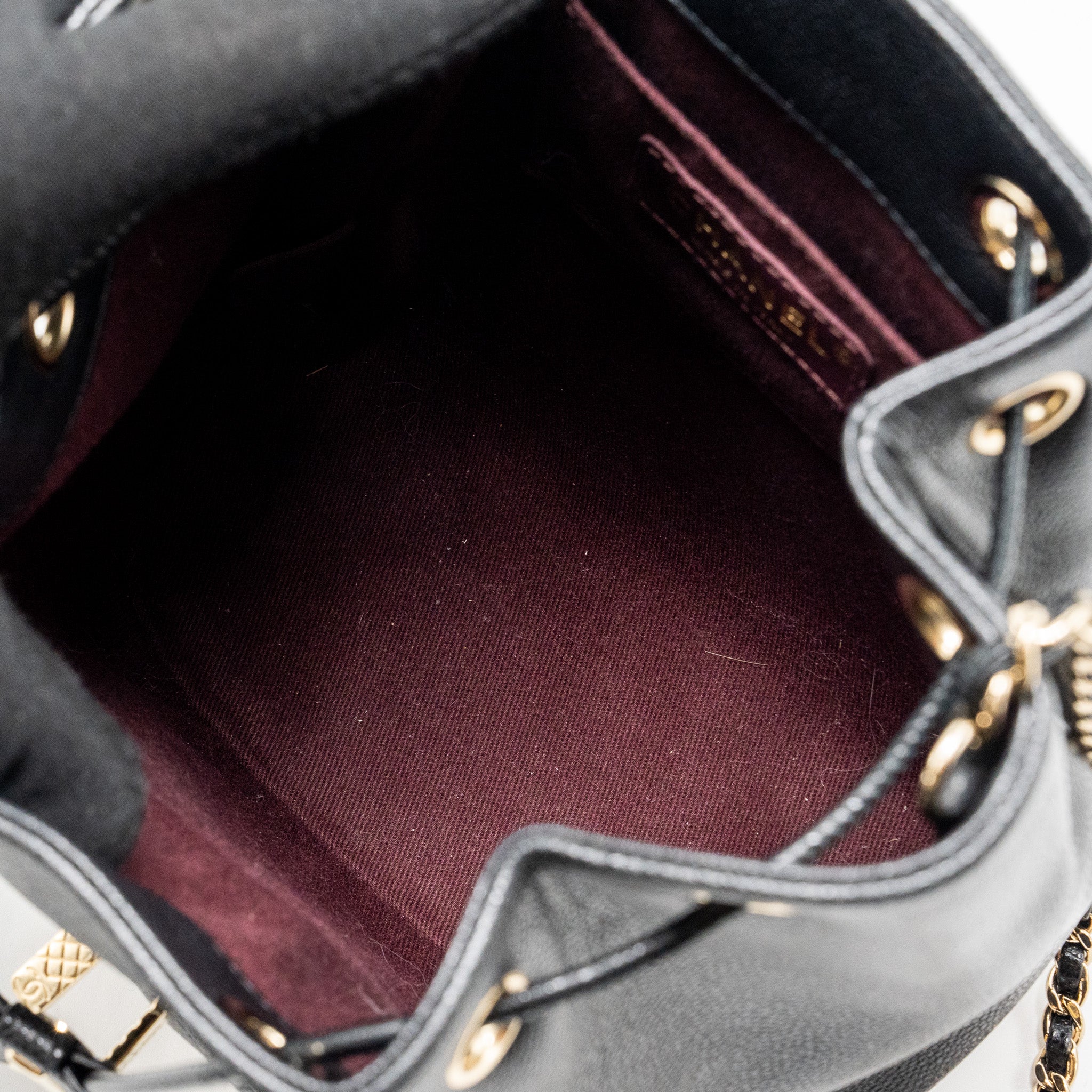 CHANEL BUSINESS AFFINITY DRAWSTRING BUCKET BAG CAVIAR BLACK GHW