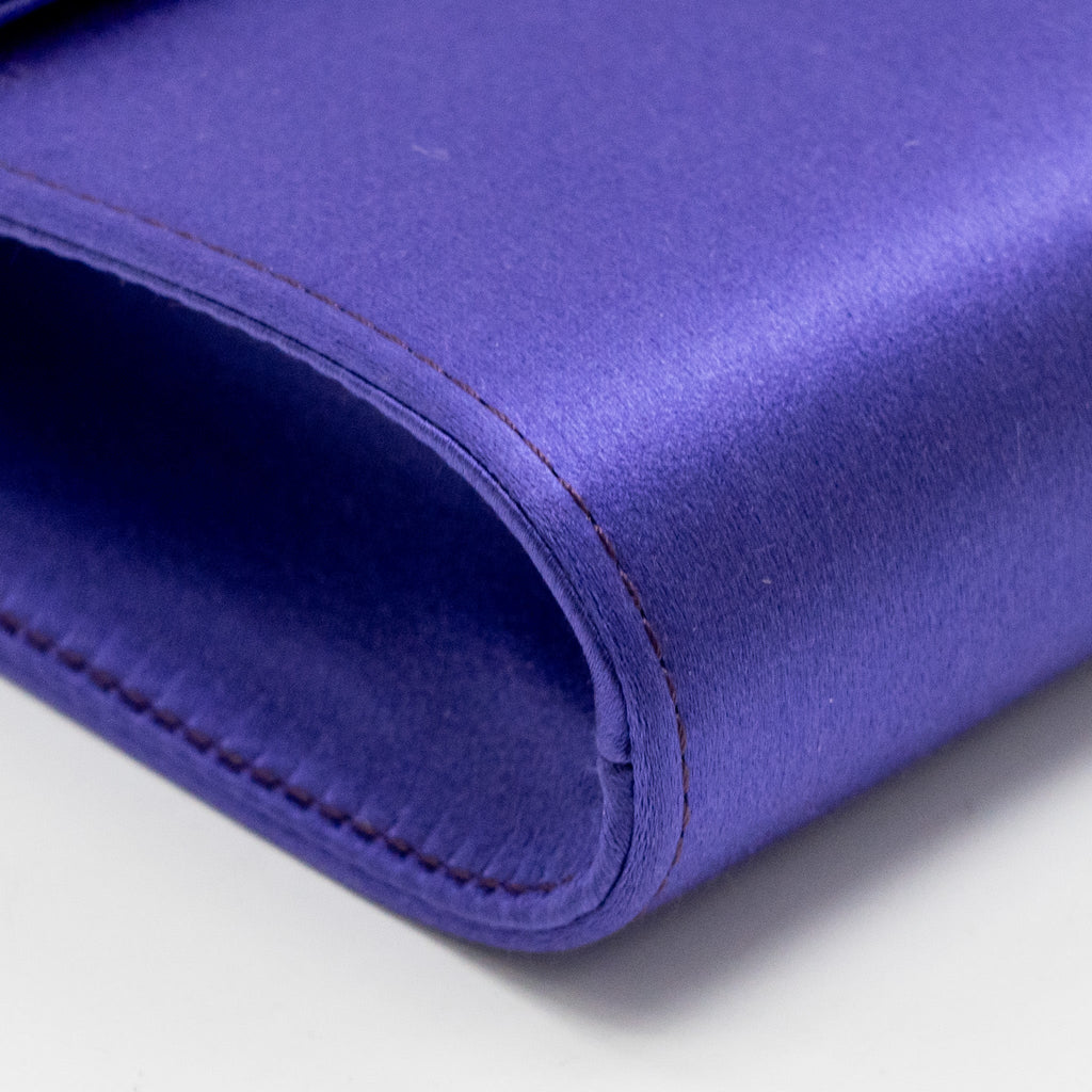 ROGER VIVIER EFFLORESCENCE MINI CLUTCH SILK BLEND SATIN PURPLE SHW
