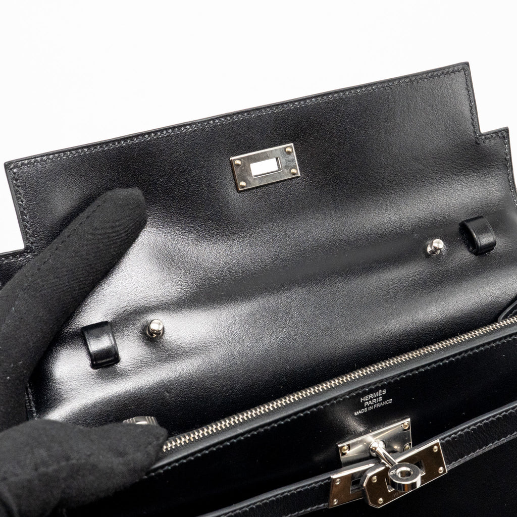 HERMES KELLY TO GO BOX BLACK SHW