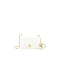 CHANEL 21B PEARL CRUSH SQUARE MINI FLAP BAG WHITE GHW
