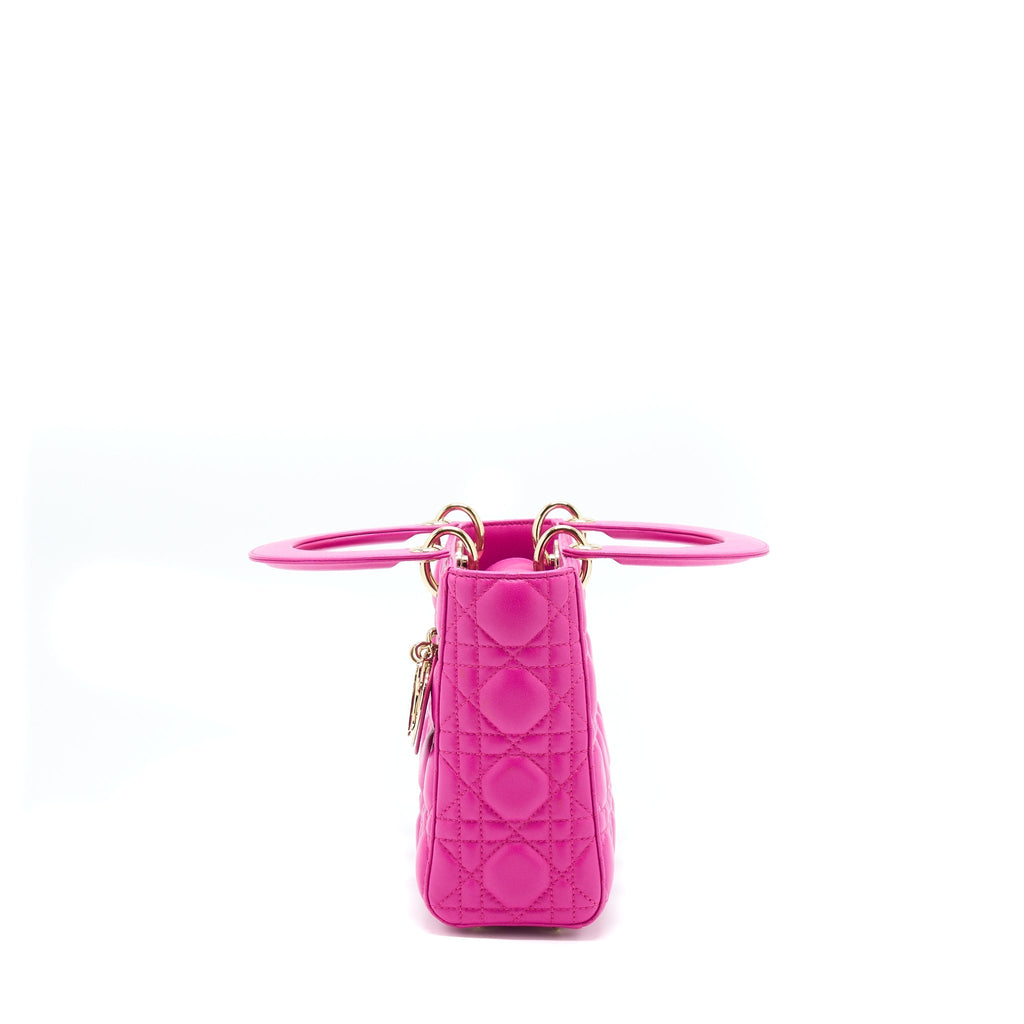 DIOR SMALL LADY DIOR LAMBSKIN PINK GHW