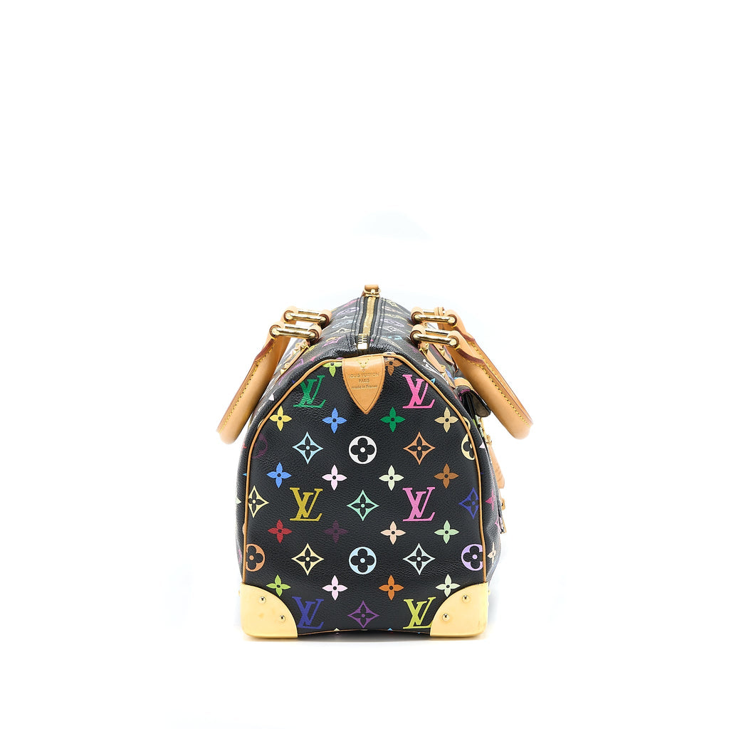 LOUIS VUITTON SPEEDY 30 MULTICOLOUR MONOGRAM CANVAS BLACK GHW