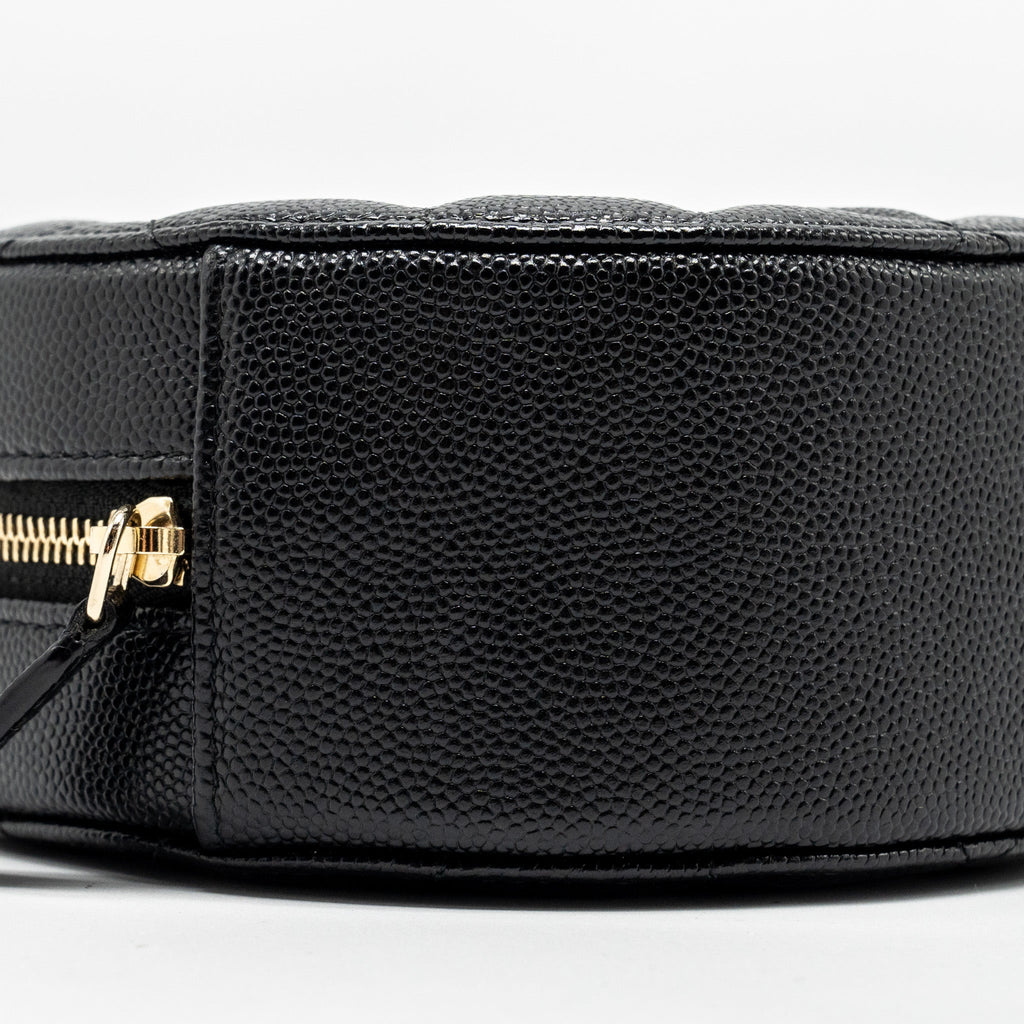 CHANEL ROUND CLUTCH WITH CHAIN CAVIAR BLACK LGHW