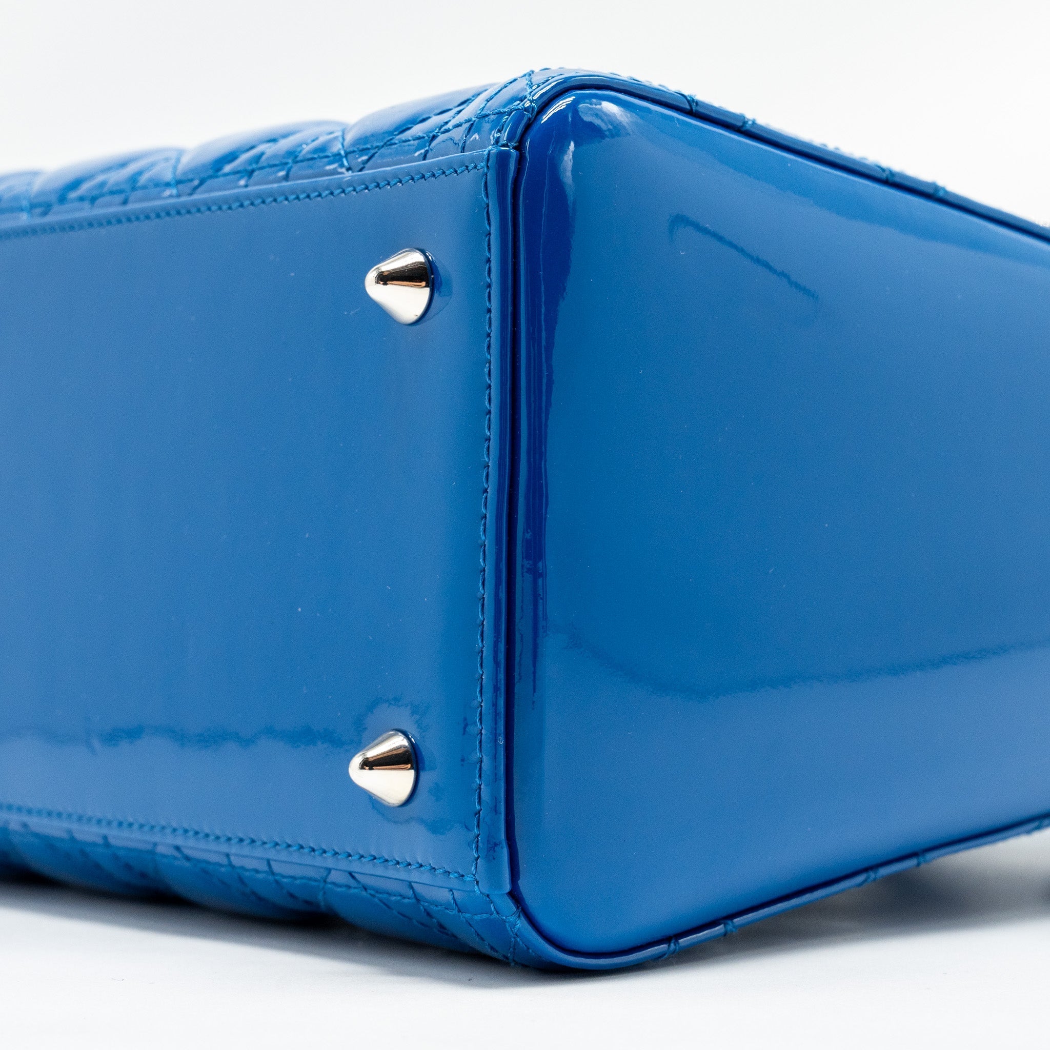 DIOR MEDIUM LADY DIOR PATENT BLUE SHW