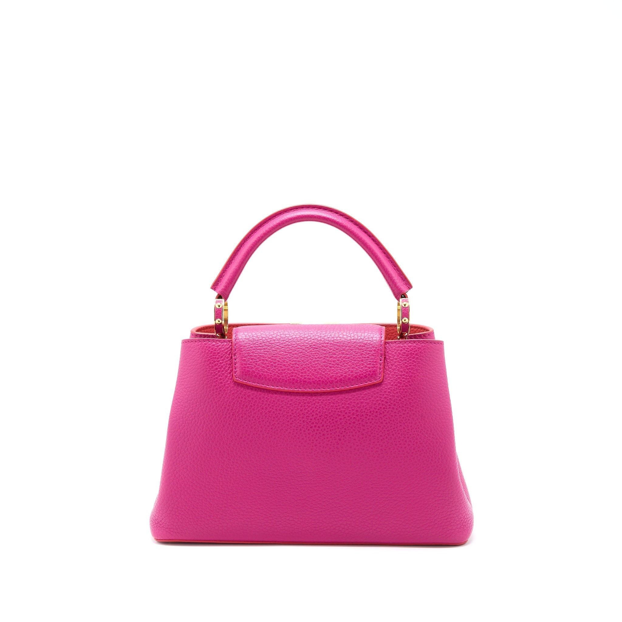 LOUIS VUITTON CAPUCINES BB CALFSKIN PINK/BRIGHT ORANGE GHW