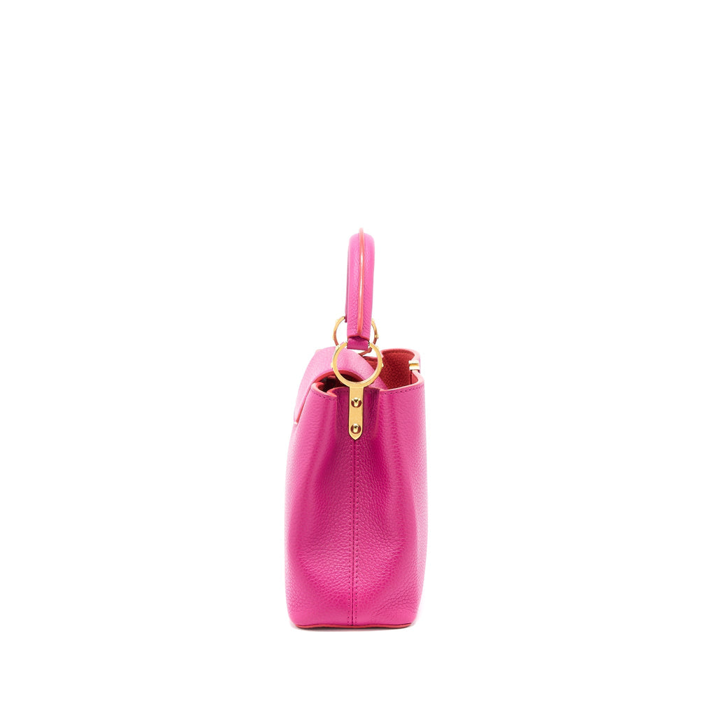 LOUIS VUITTON CAPUCINES BB CALFSKIN PINK/BRIGHT ORANGE GHW