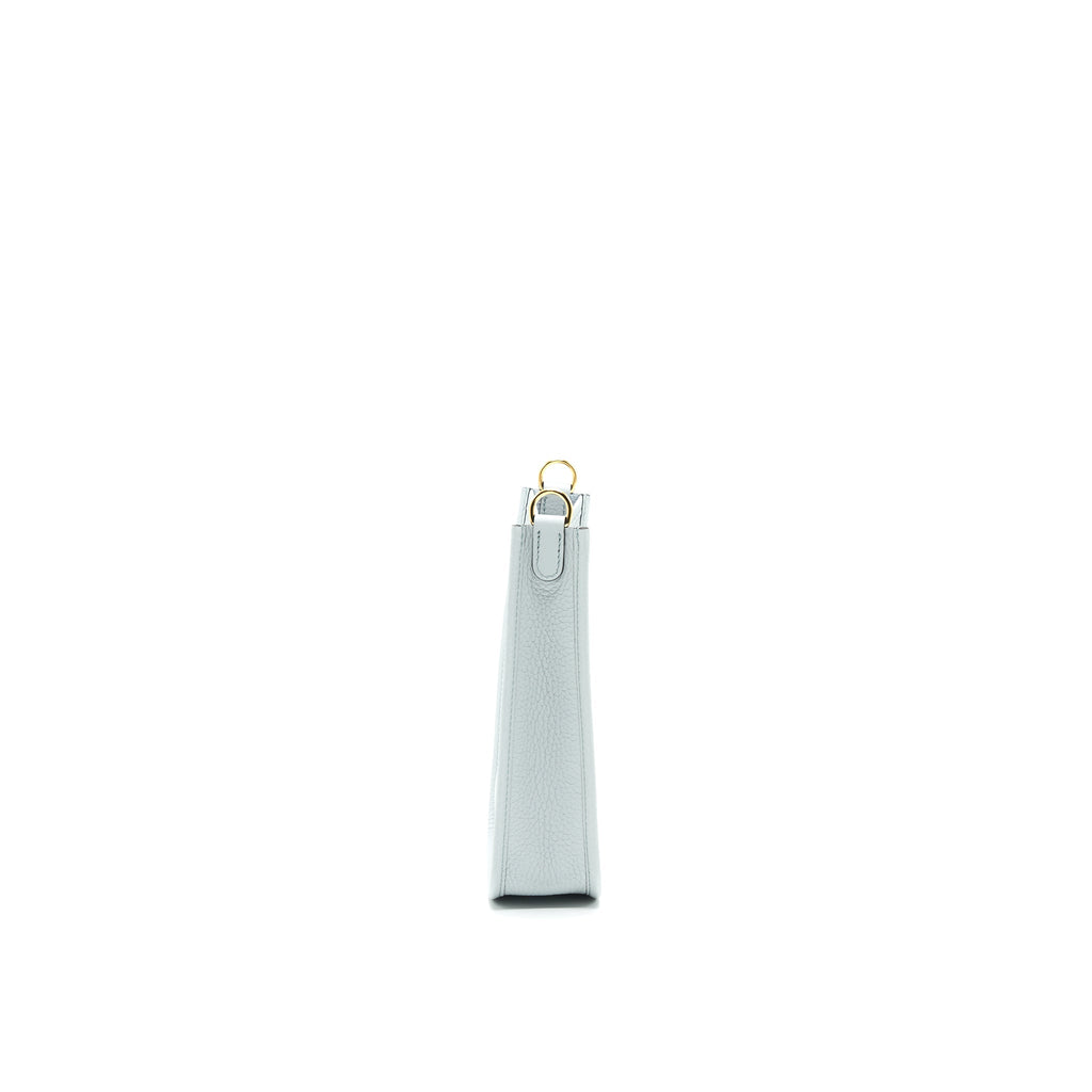 HERMES MINI EVELYNE BLUE PALE/ GRIS ETAIN STRAP GHW
