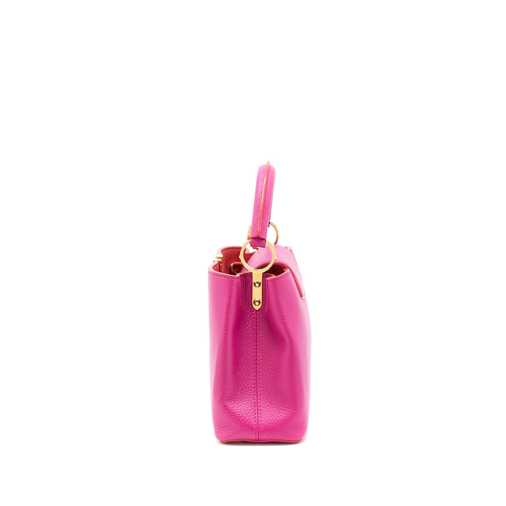 LOUIS VUITTON CAPUCINES BB CALFSKIN PINK/BRIGHT ORANGE GHW