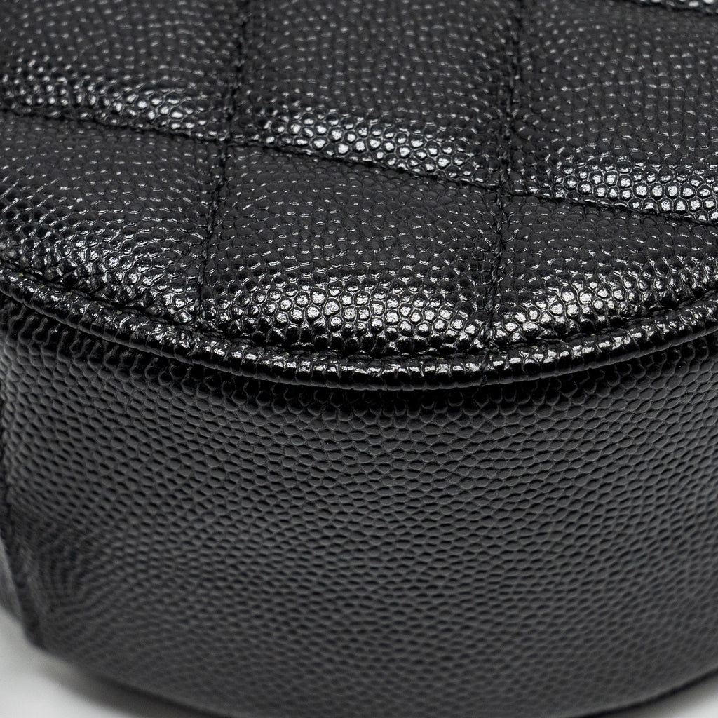 CHANEL ROUND CLUTCH WITH CHAIN CAVIAR BLACK LGHW
