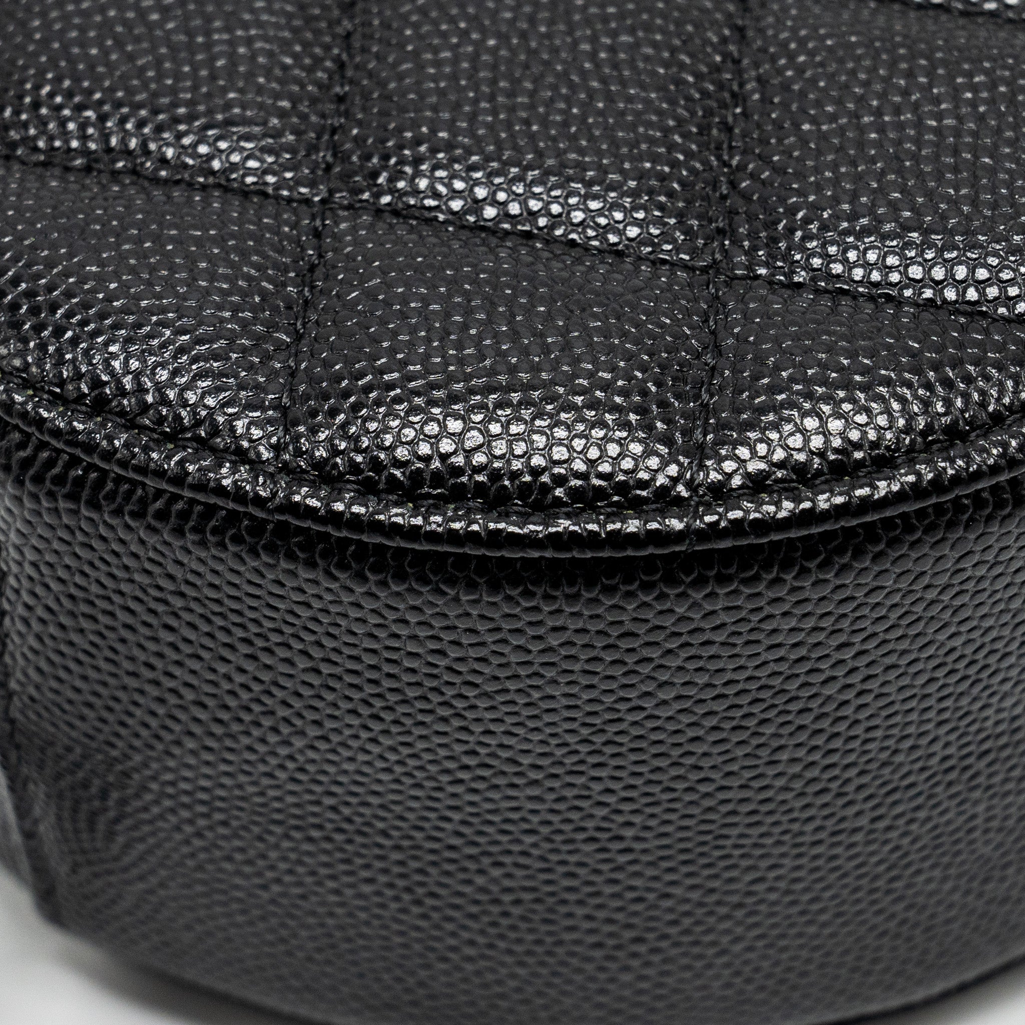 CHANEL ROUND CLUTCH WITH CHAIN CAVIAR BLACK LGHW