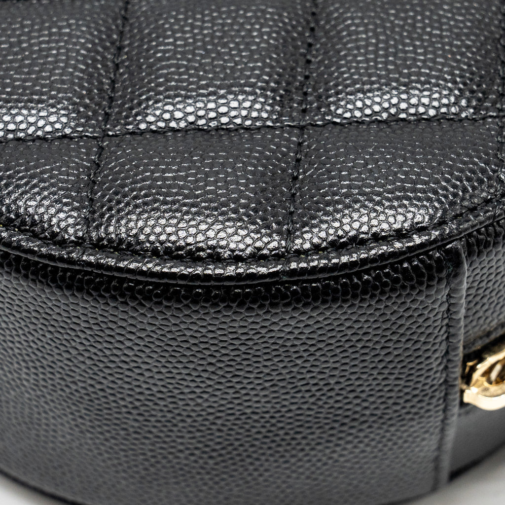 CHANEL ROUND CLUTCH WITH CHAIN CAVIAR BLACK LGHW