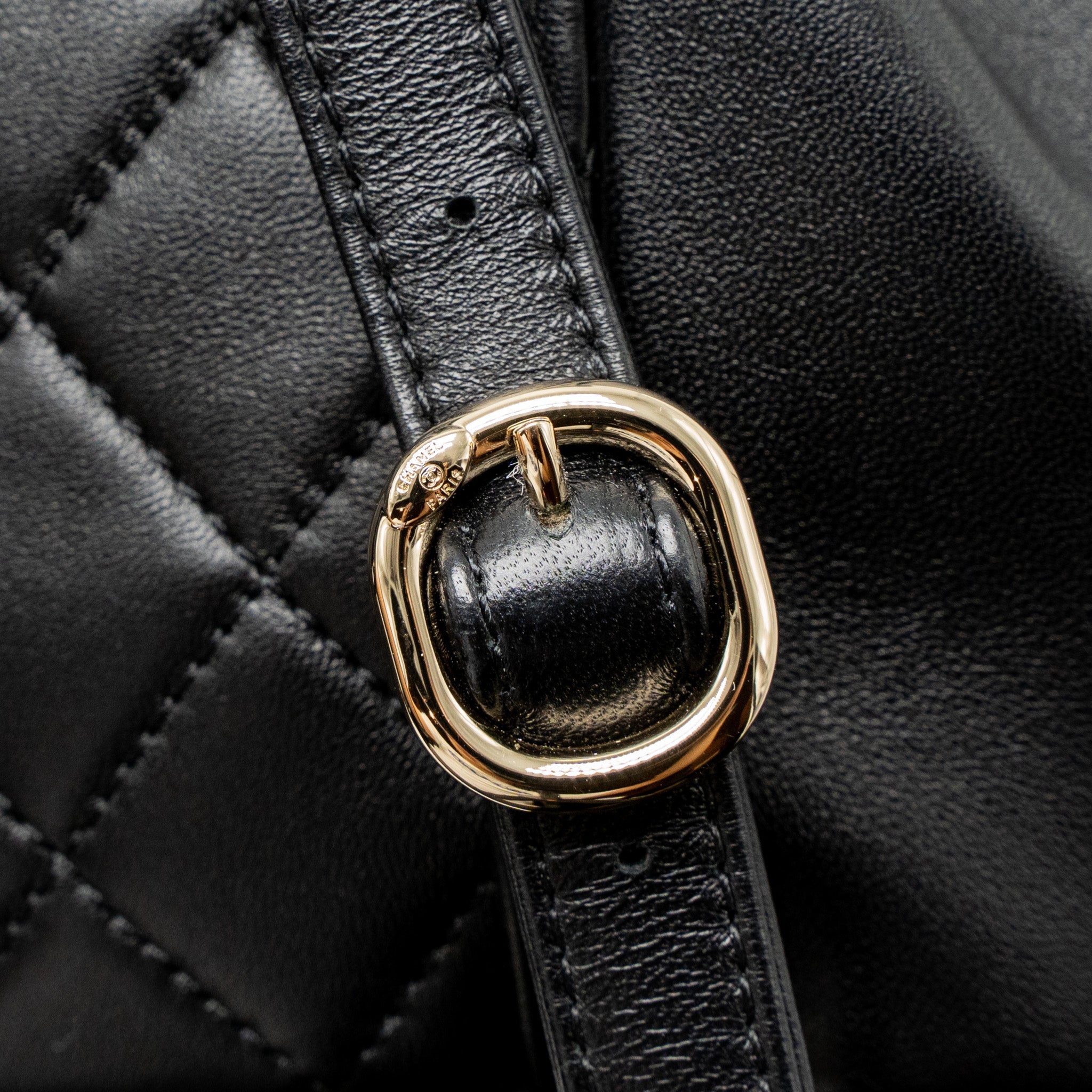 CHANEL MINI DUMA BACKPACK LAMBSKIN BLACK LGHW (MICROCHIP)