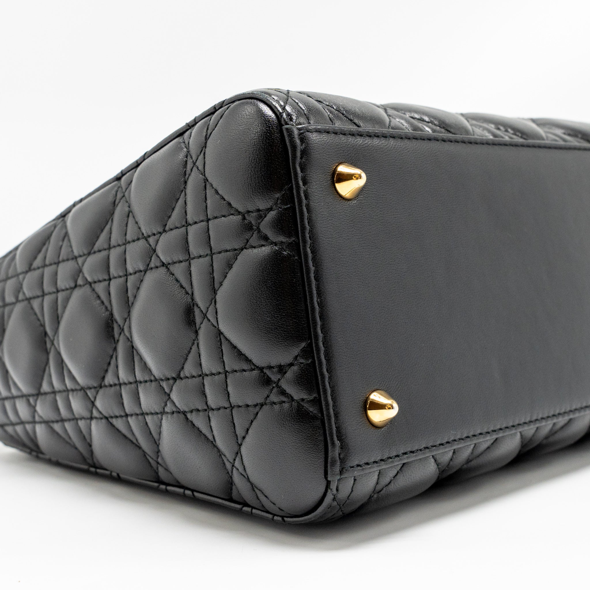 DIOR MEDIUM LADY DIOR LAMBSKIN BLACK GHW