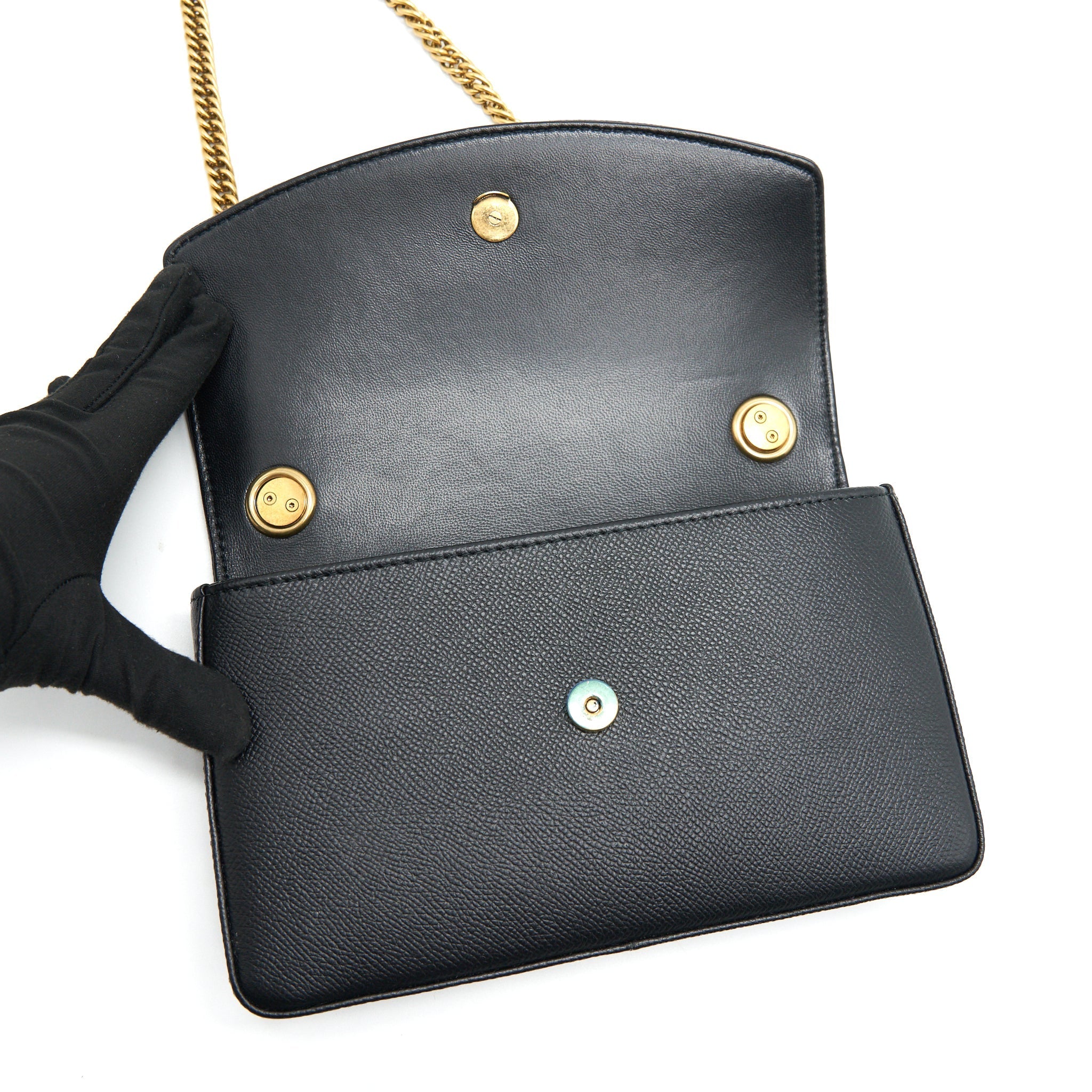 BALENCIAGA BB CHAIN SHOULDER BAG BLACK GHW