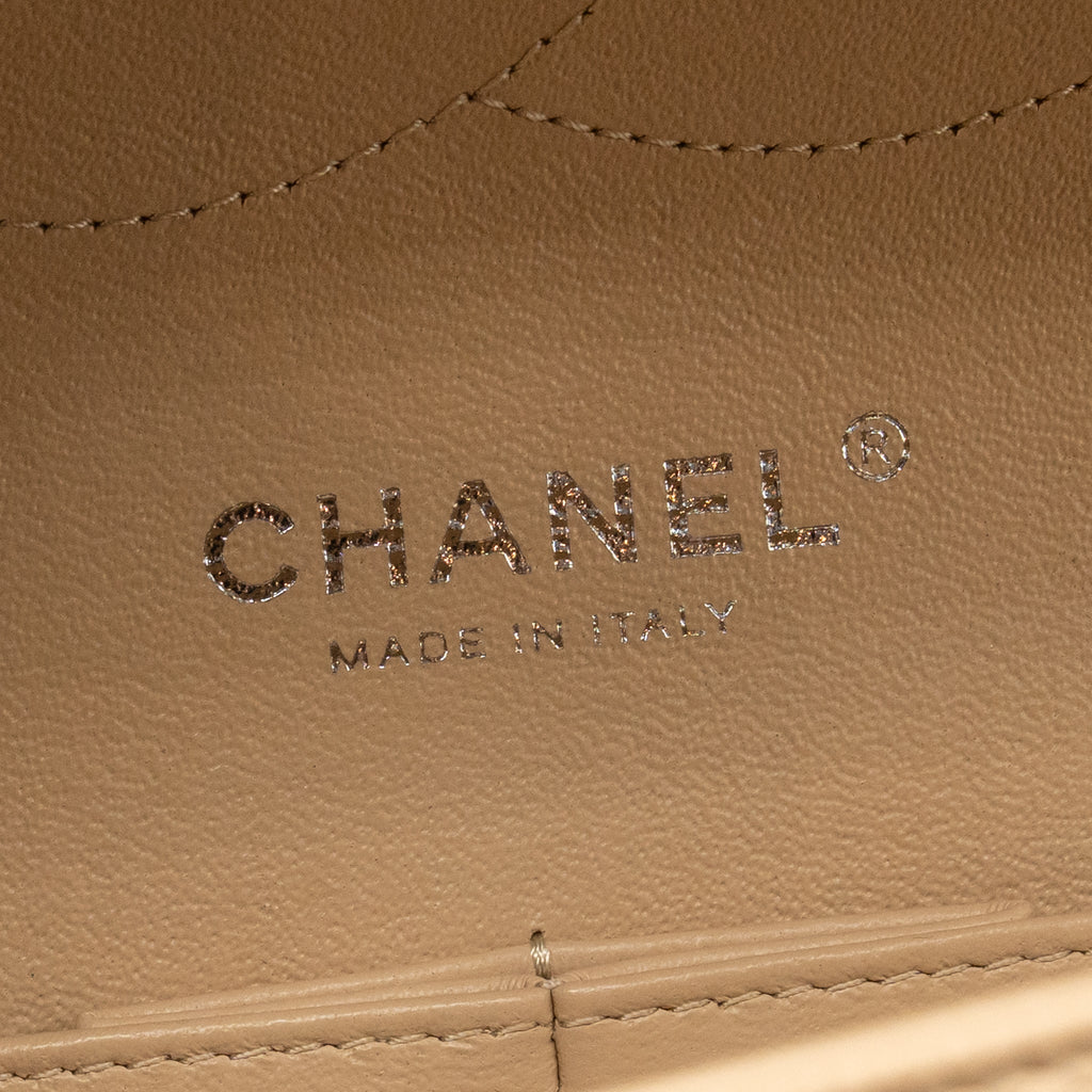 CHANEL JUMBO CLASSIC DOUBLE FLAP BAG CAVIAR BEIGE SHW