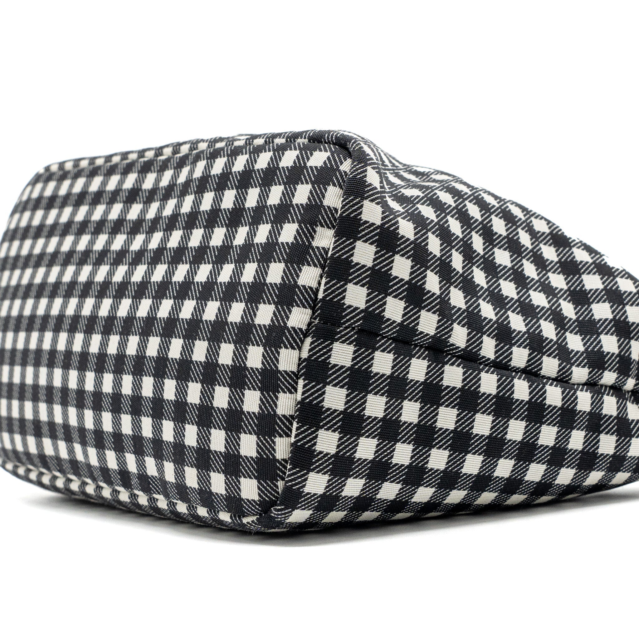 MIU MIU SPIRIT PRINTED FAILLE MINI-BAG NYLON BLACK / WHITE GHW