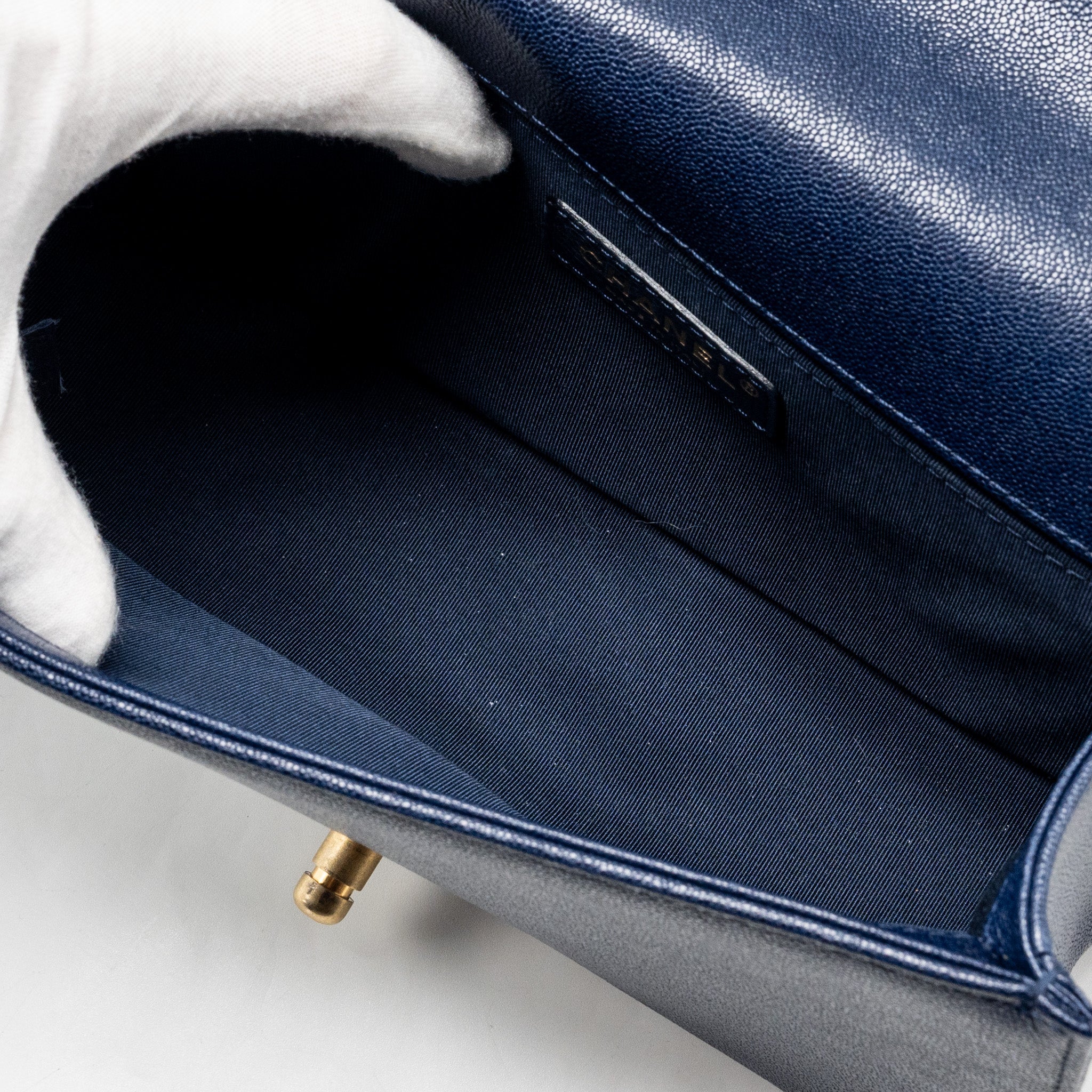 CHANEL MEDIUM BOY BAG CAVIAR NAVY GHW