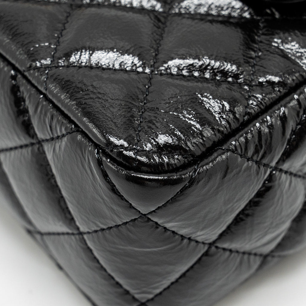CHANEL 23C SMALL HOBO BAG SHINY CALFSKIN BLACK BRUSHED GHW(MICROCHIP)