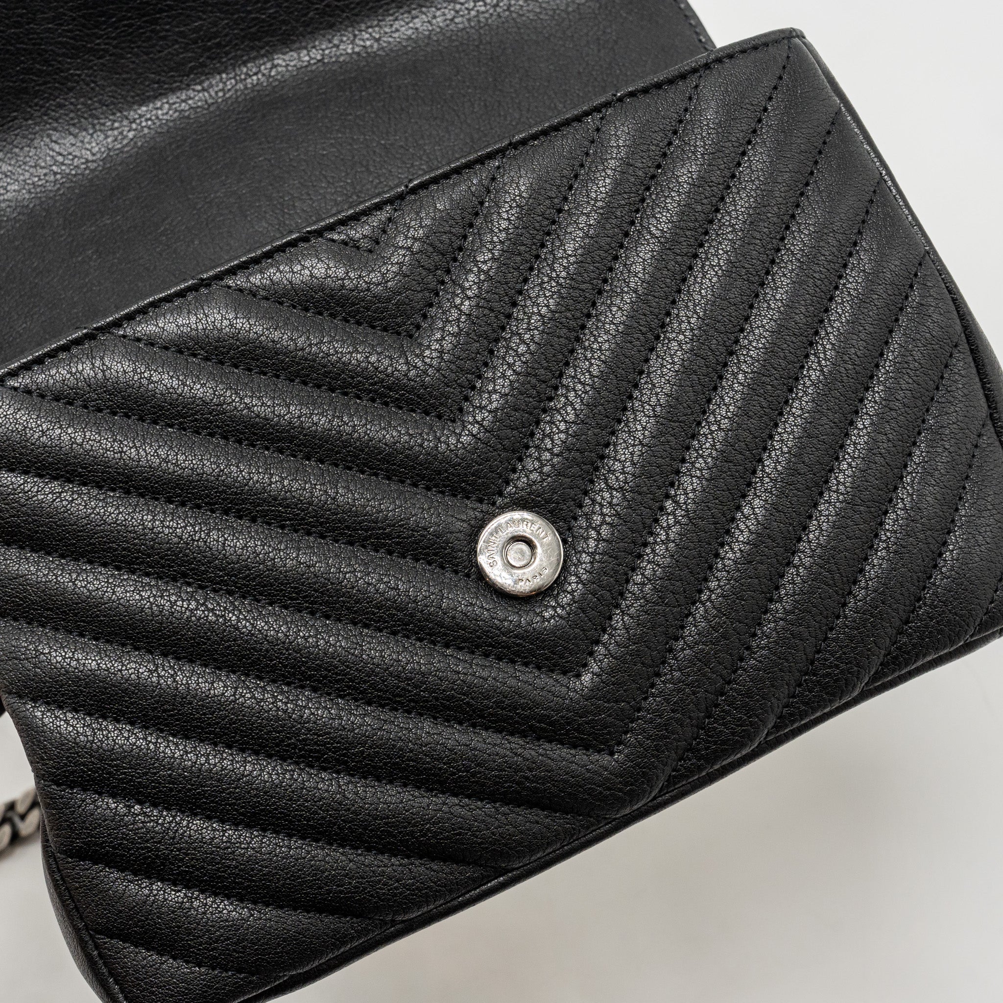 SAINT LAURENT/YSL MEDIUM COLLEGE BAG LAMBSKIN BLACK SHW