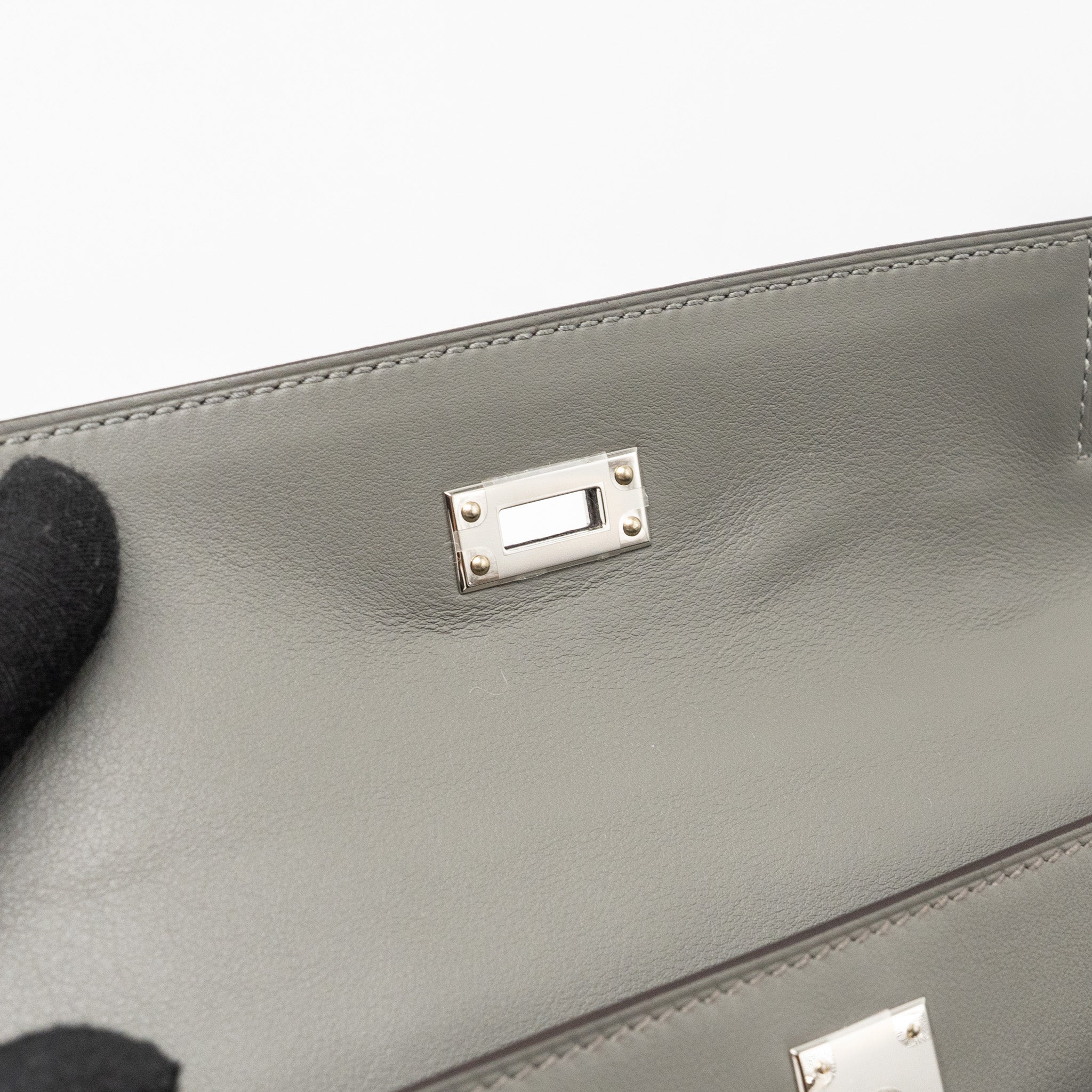 HERMES KELLY POCHETTE SWIFT GRIS MEYER SHW