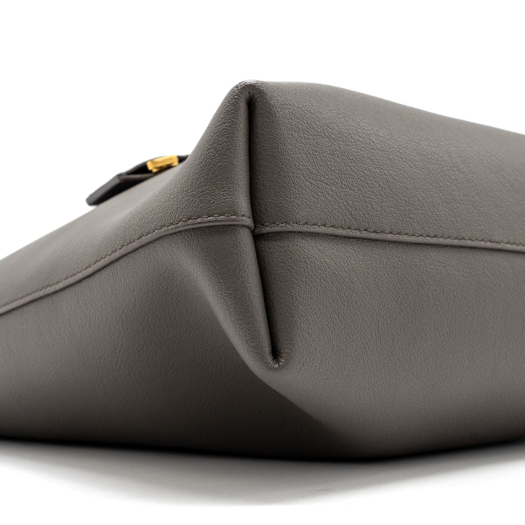 SAINT LAURENT TOY SHOPPING NORTH / SOUTH BAG LEATHER GREY GHW