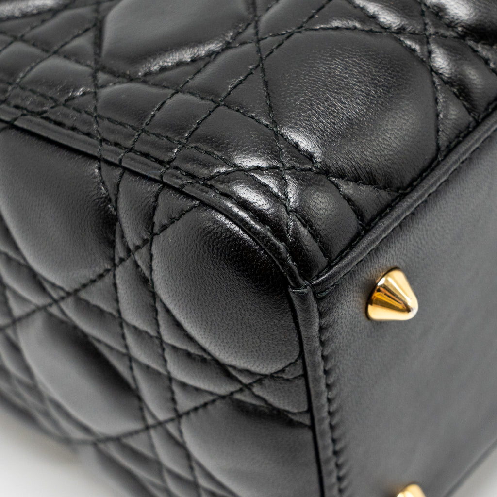 DIOR MEDIUM LADY DIOR LAMBSKIN BLACK GHW