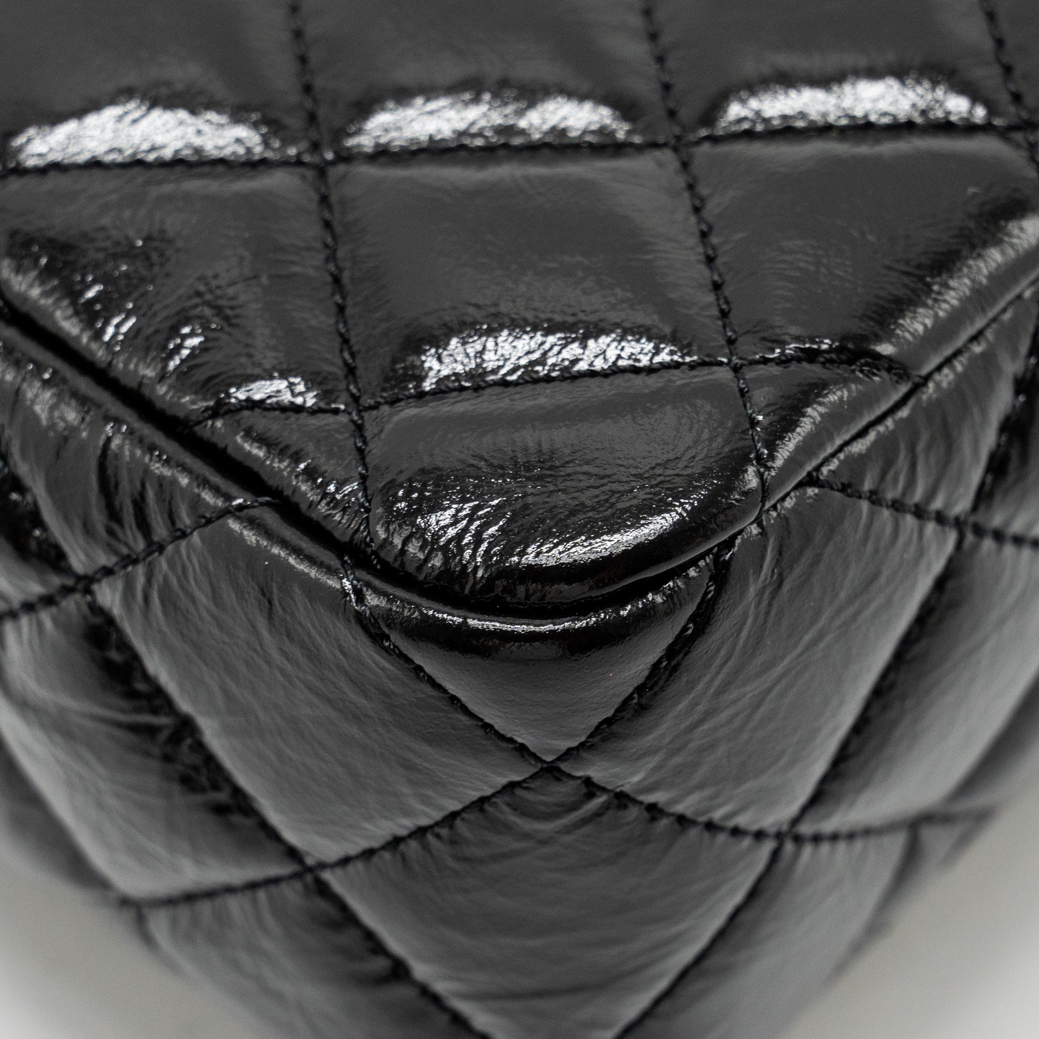 CHANEL 23C SMALL HOBO BAG SHINY CALFSKIN BLACK BRUSHED GHW(MICROCHIP)