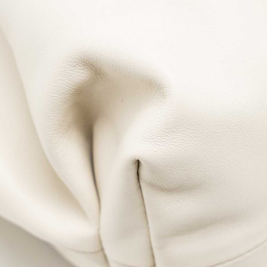 BOTTEGA VENETA CHAIN POUCH BAG CALFSKIN WHITE GHW