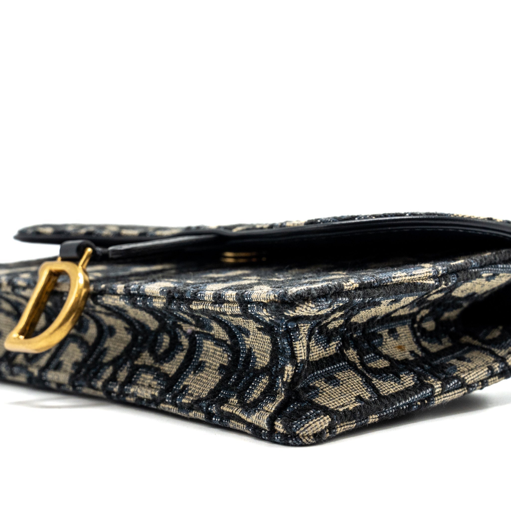 DIOR SADDLE BELT POUCH DIOR OBLIQUE CANVAS BLUE GHW