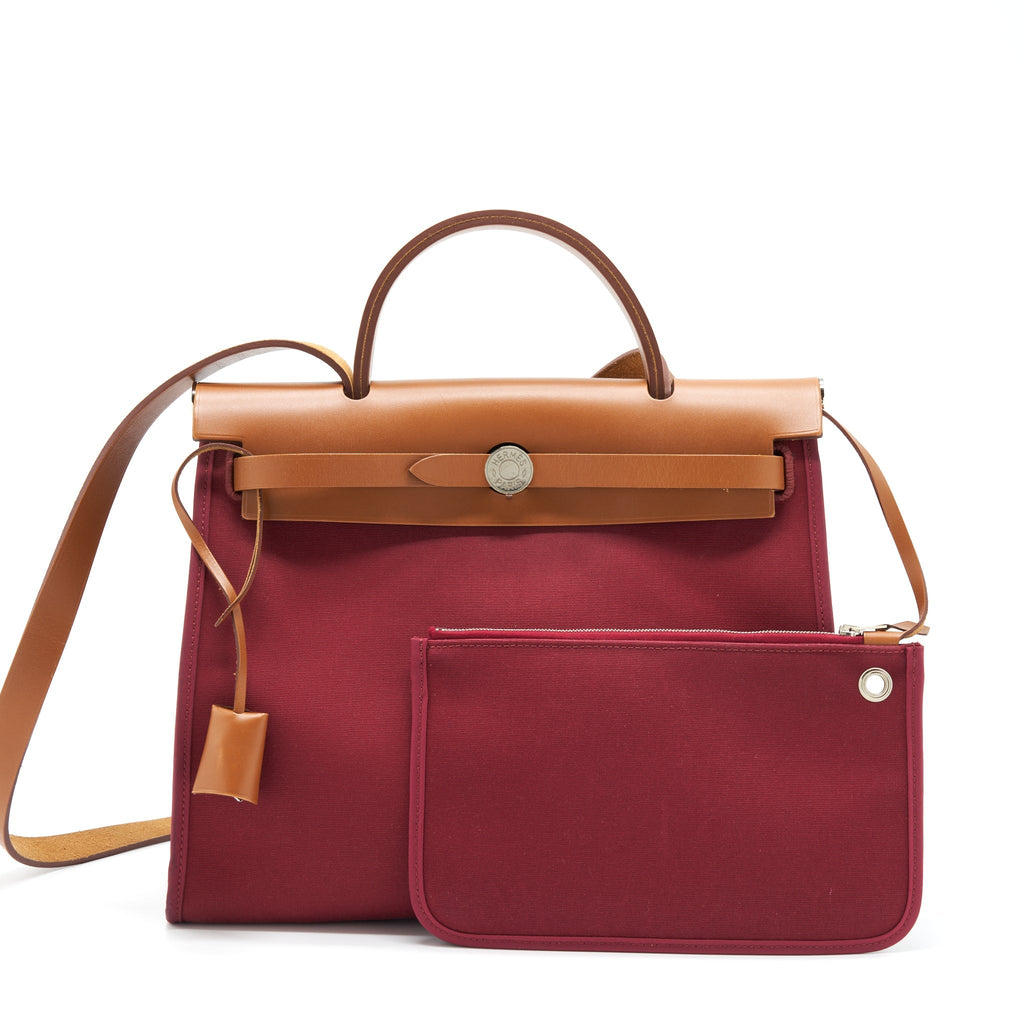 HERMES HERBAG 31 PLUM RED SHW